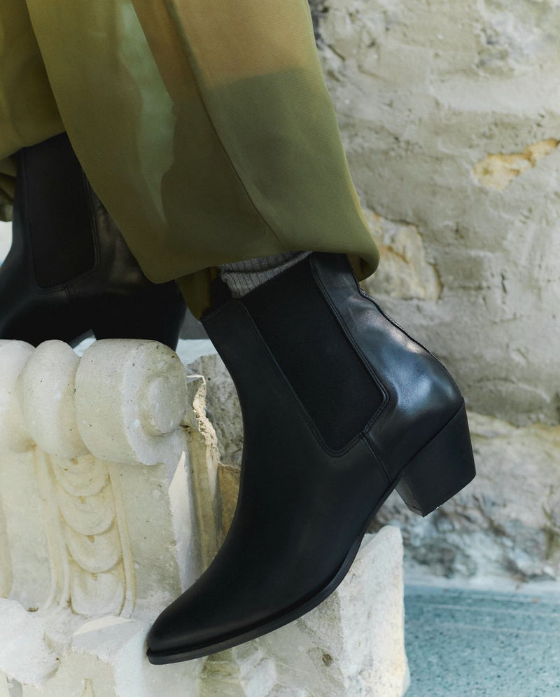 Leather boots