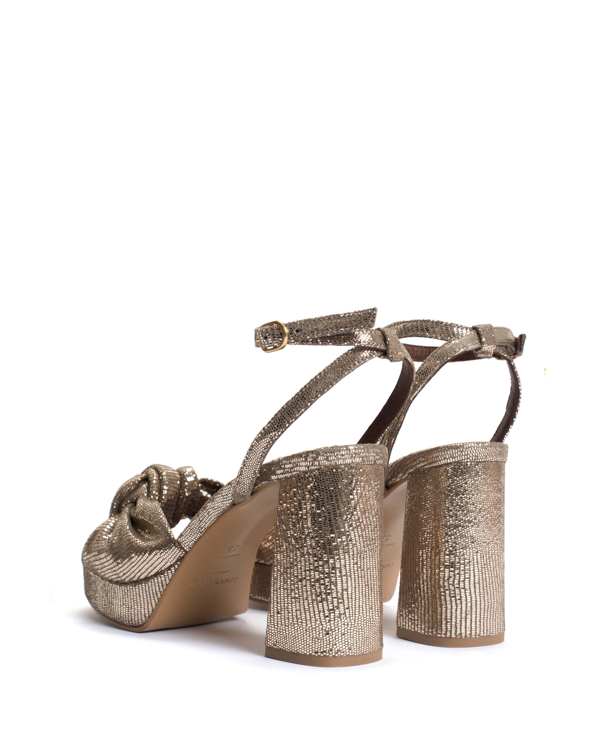 Aliza 85 platform Lizard metallic goat Vintage champagne - Anonymous Copenhagen