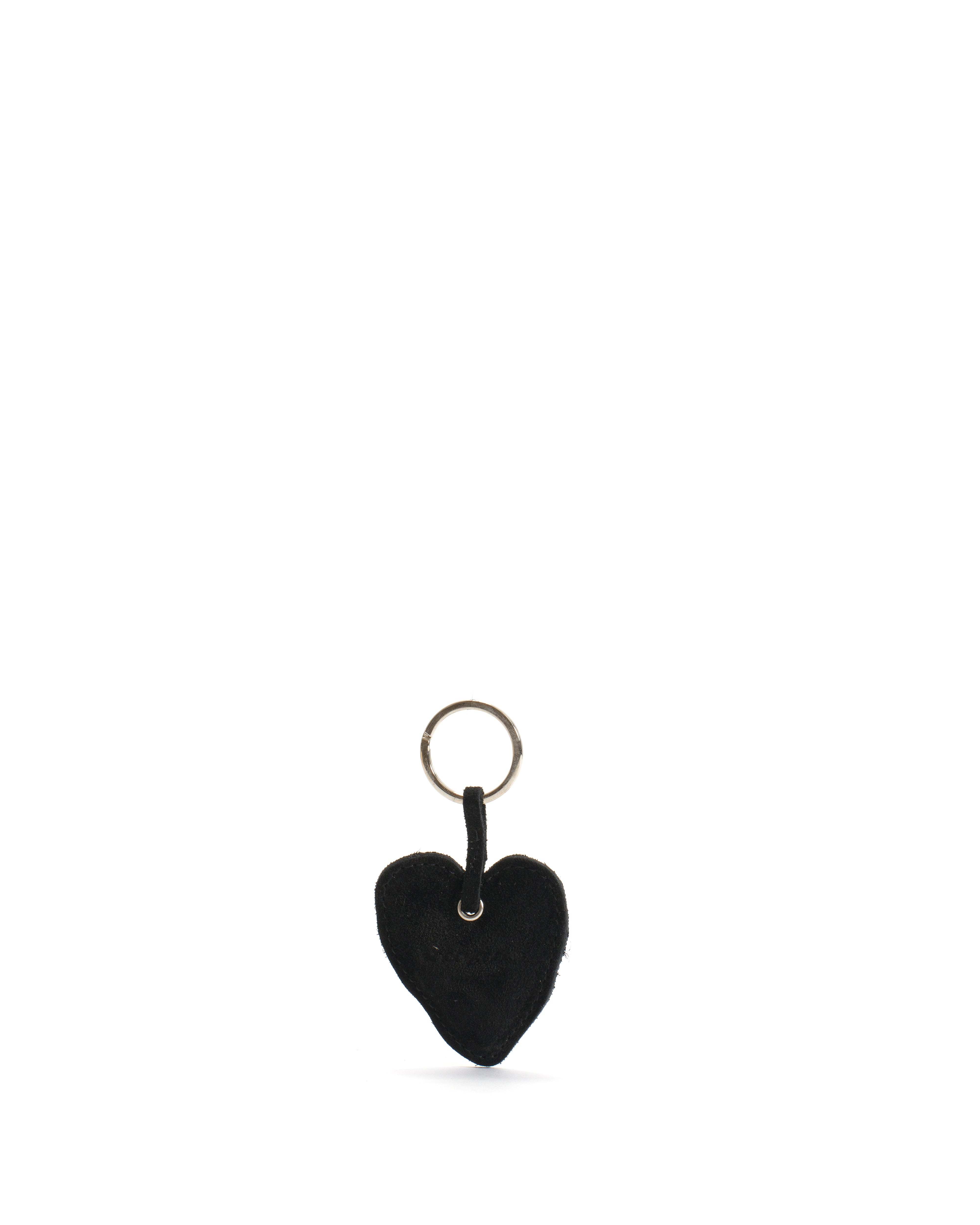 Heart keyring Calf suede Black