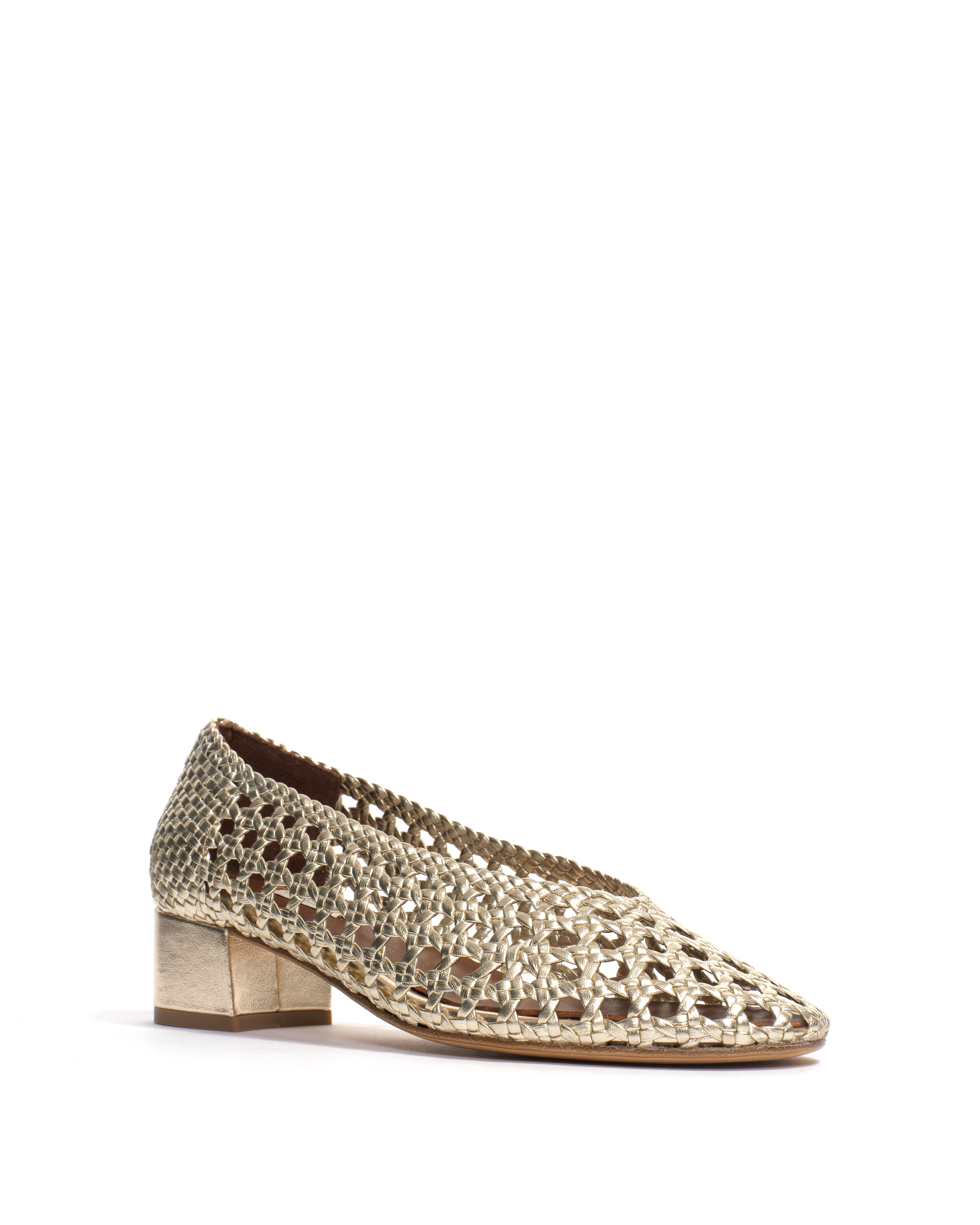 Sessi 40 hand-braided Hand-braided leather Champagne