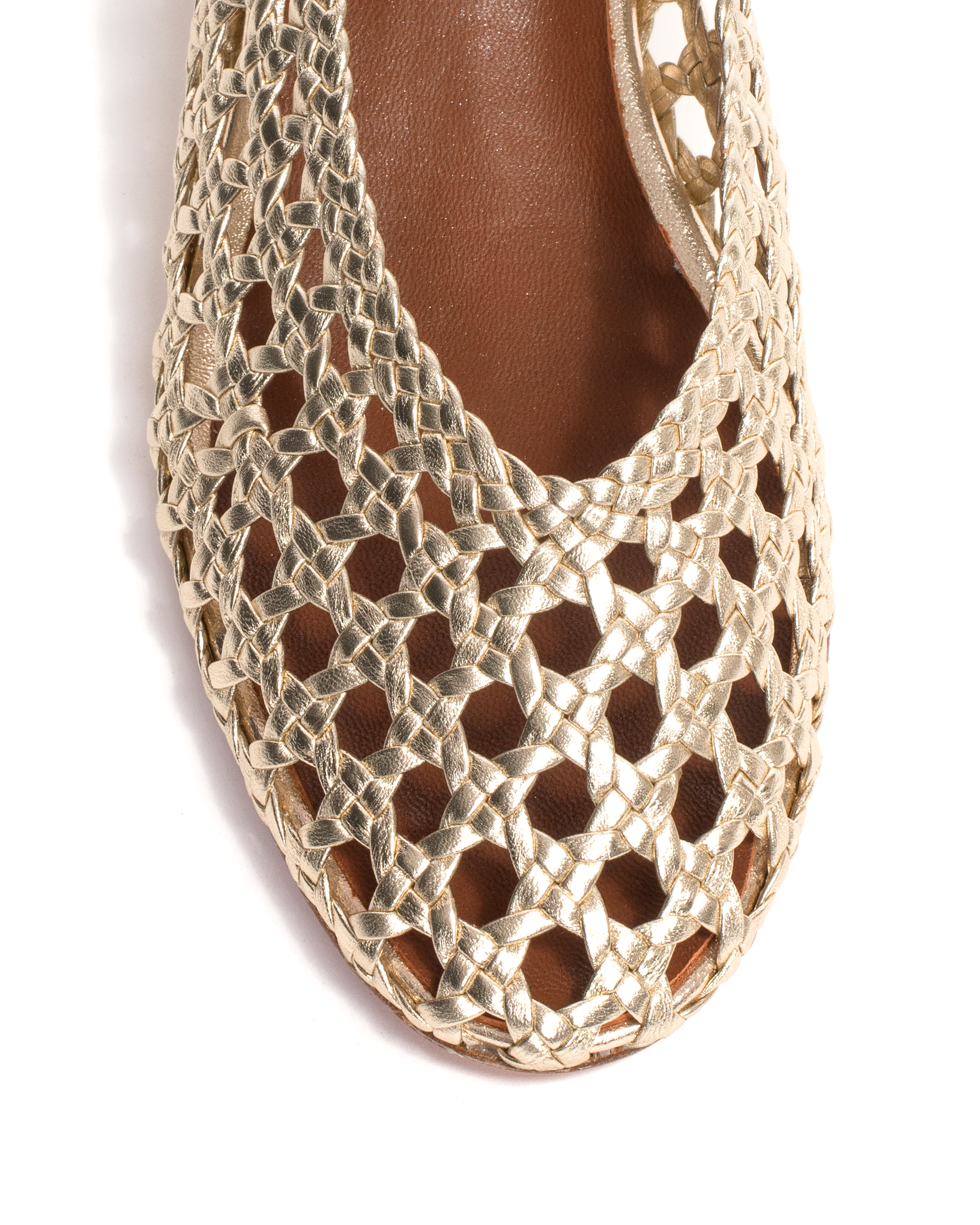 Sessi 40 hand-braided Hand-braided leather Champagne