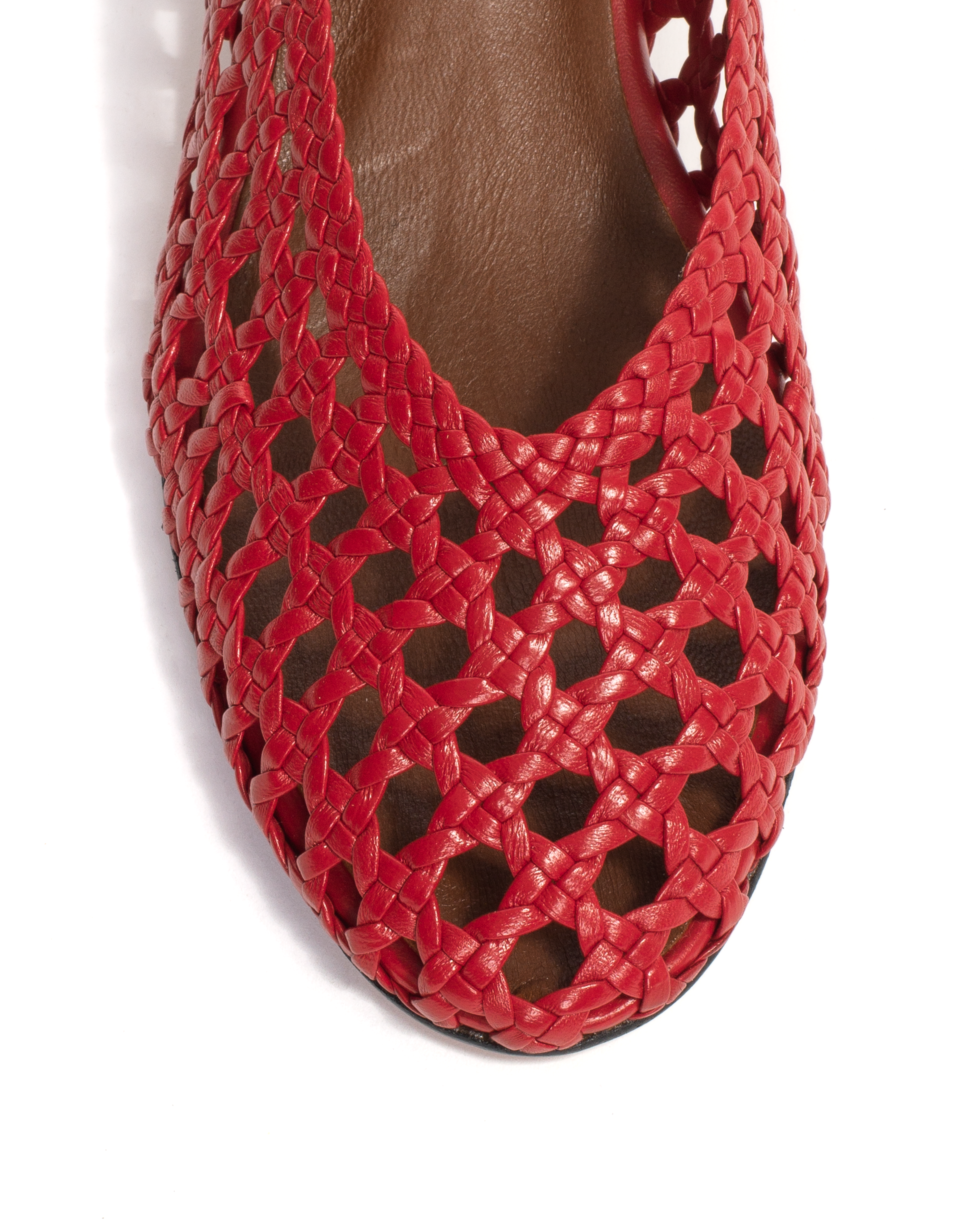 Sessi 40 hand-braided Hand-braided leather Ruby red