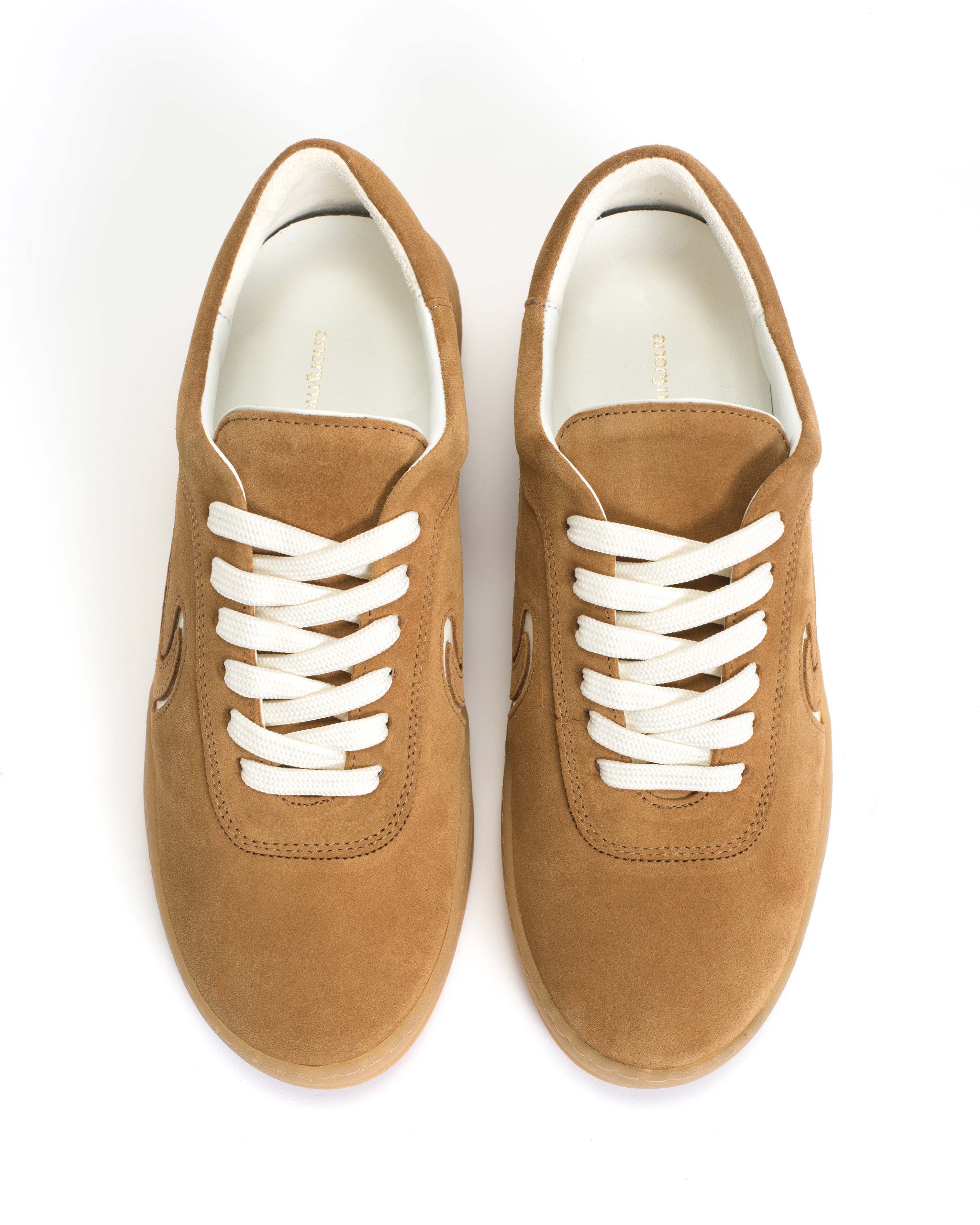 Blaire Calf suede & polished soft calf Bamboo brown & white sand - Anonymous Copenhagen