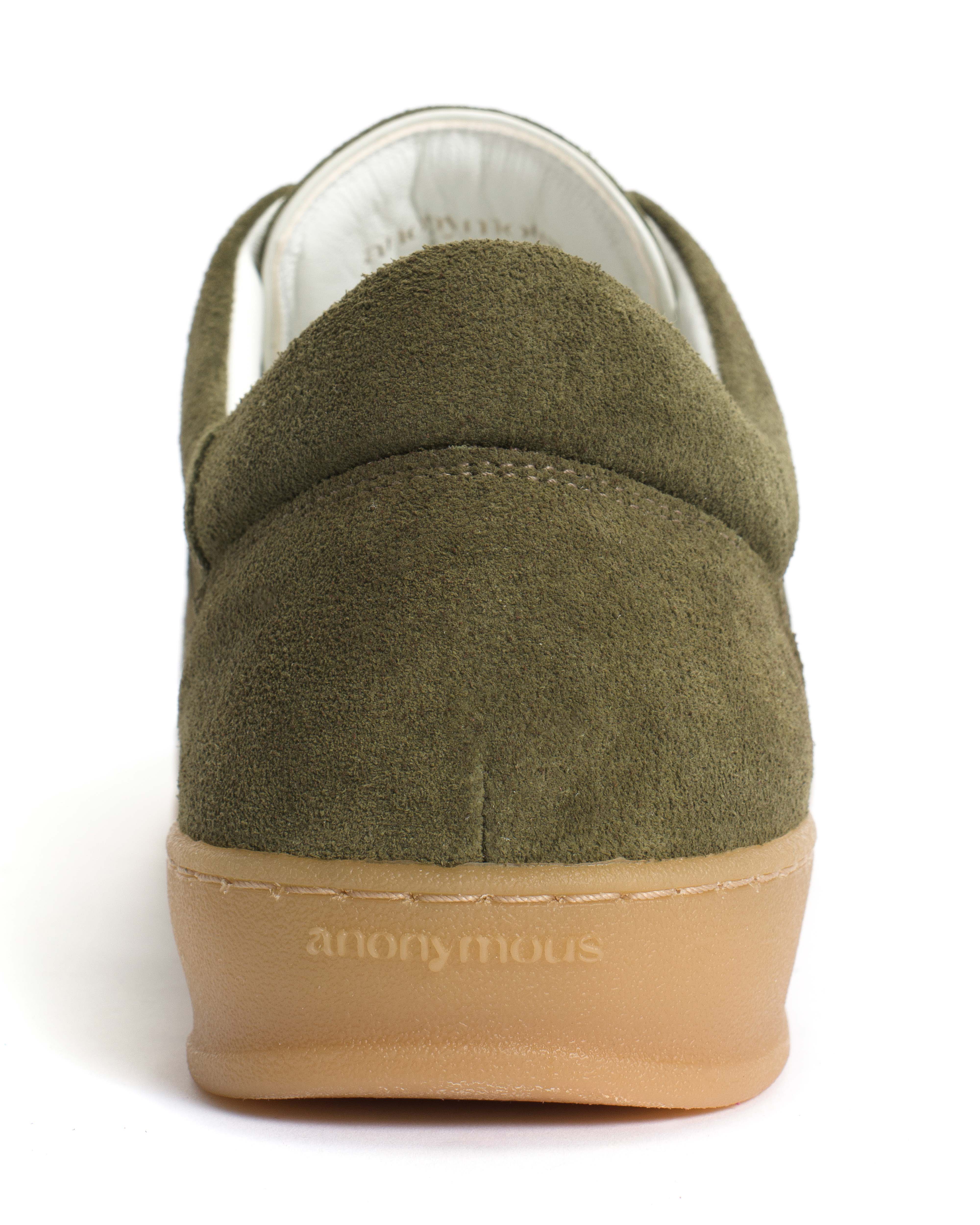Blaire Calf suede & polished soft calf Olive green & white sand