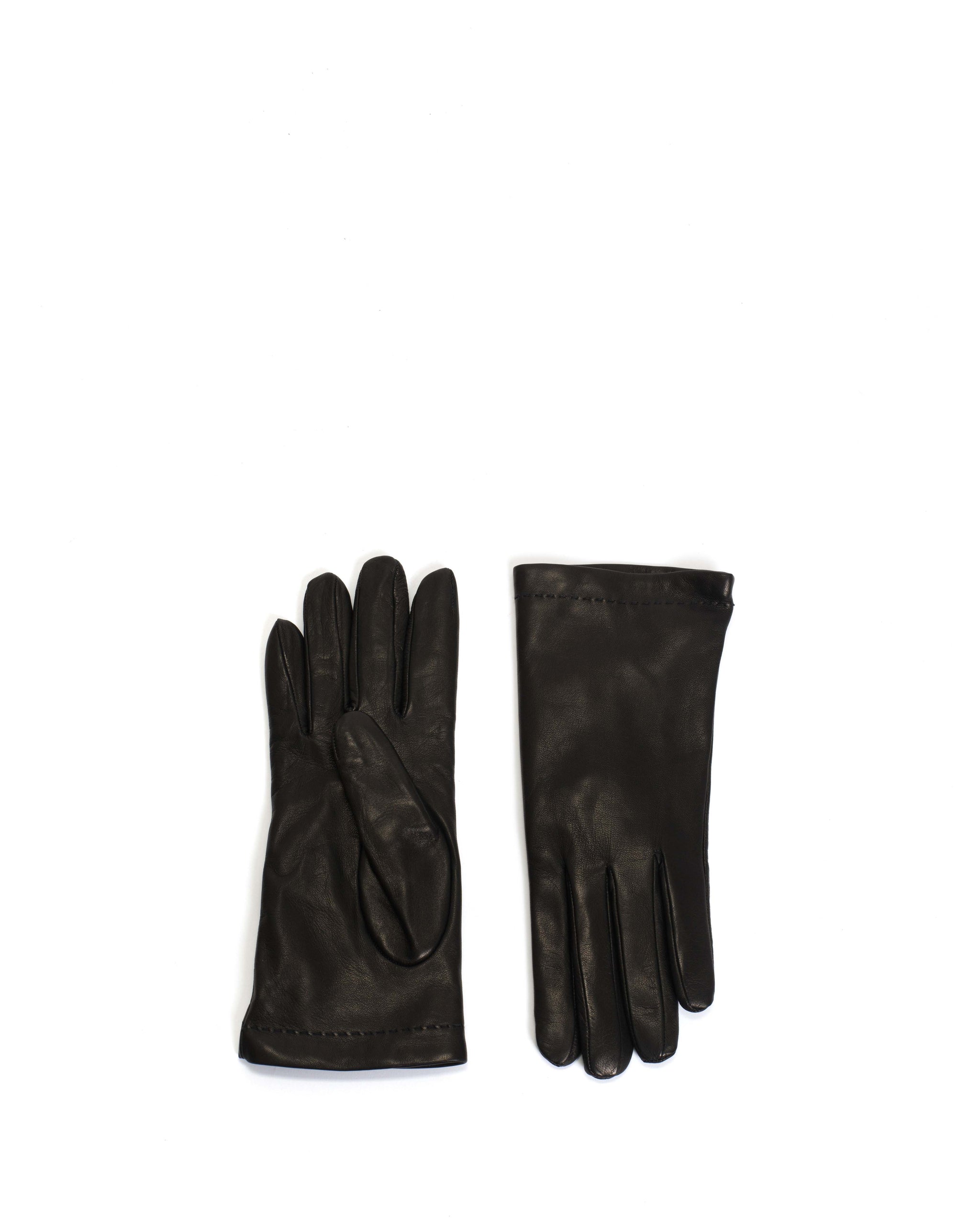 Bridget leather cashmere glove Lamb leather & 100% cashmere Black & taupe - Anonymous Copenhagen