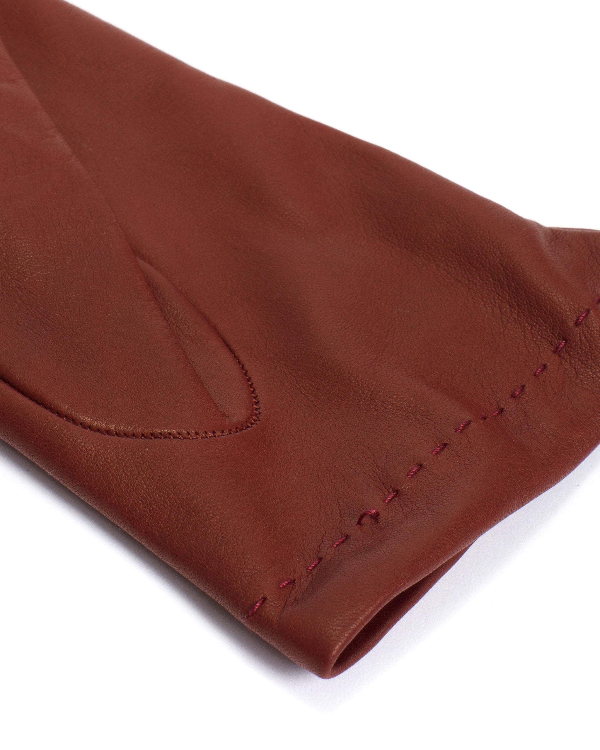 Bridget leather cashmere glove Lamb leather & 100% cashmere Ruby red & taupe - Anonymous Copenhagen