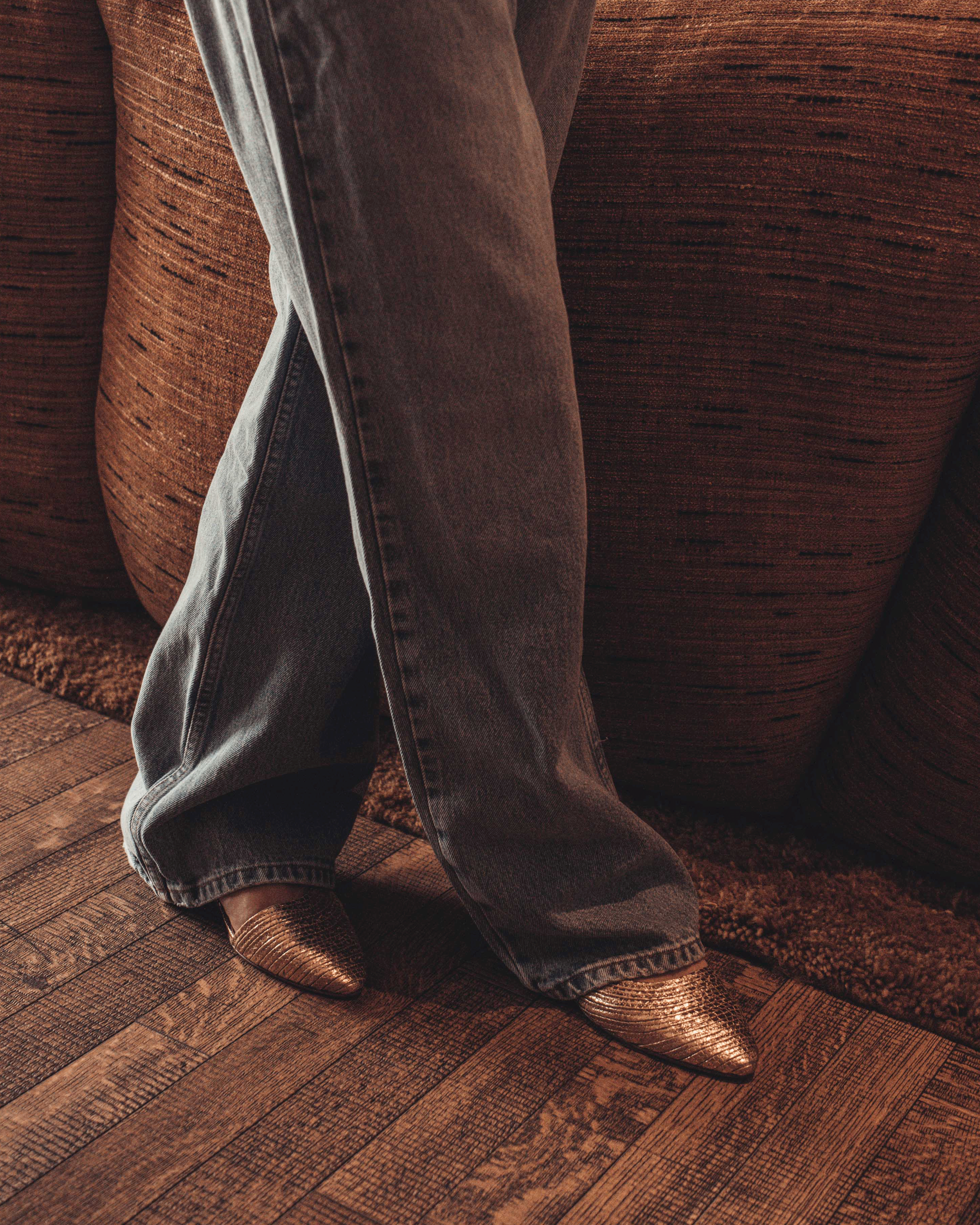 Carla 10 Snake metallic calf Gold