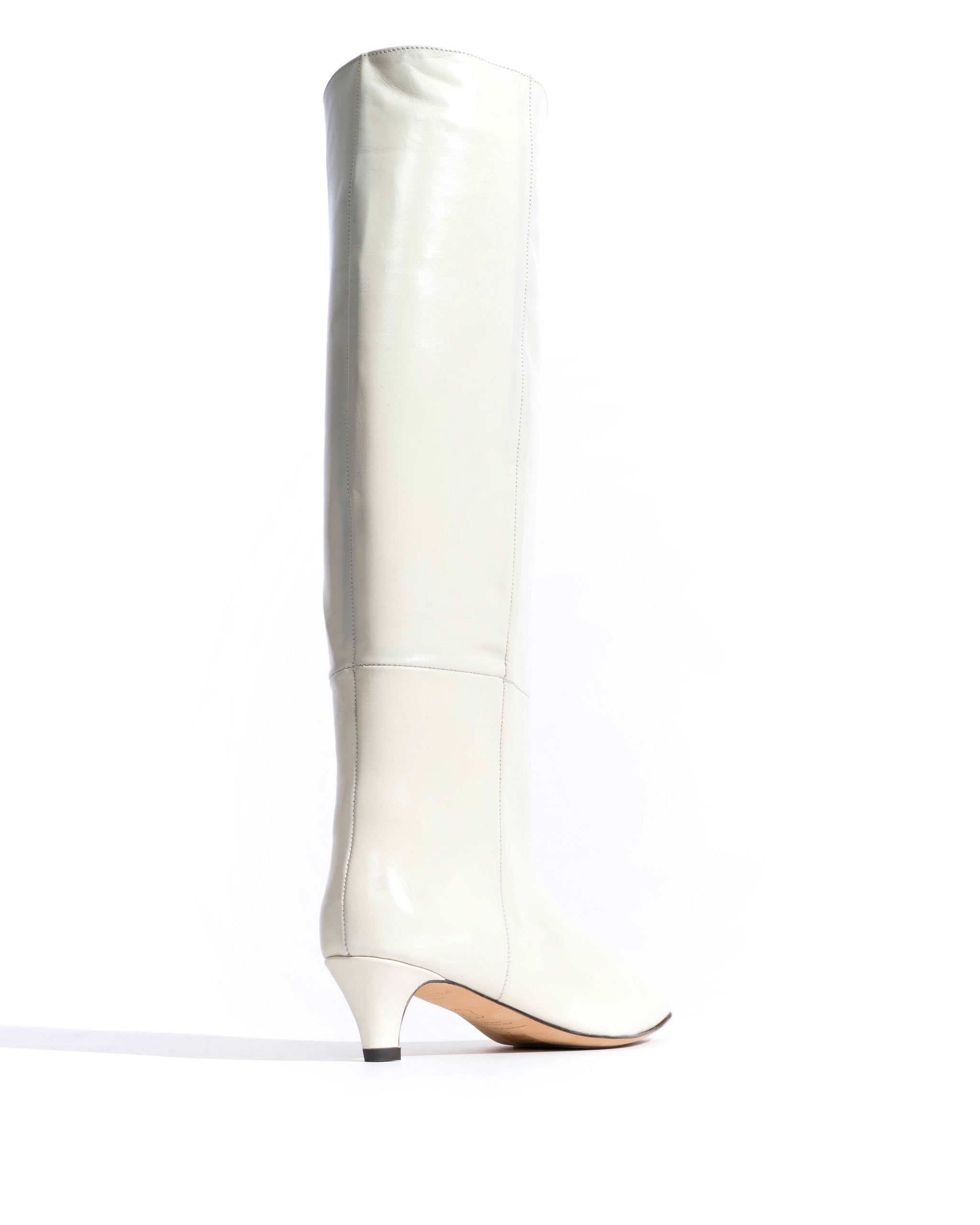 Cecilia 40 stiletto Crinkled soft calf White sand - Anonymous Copenhagen High shaft boots