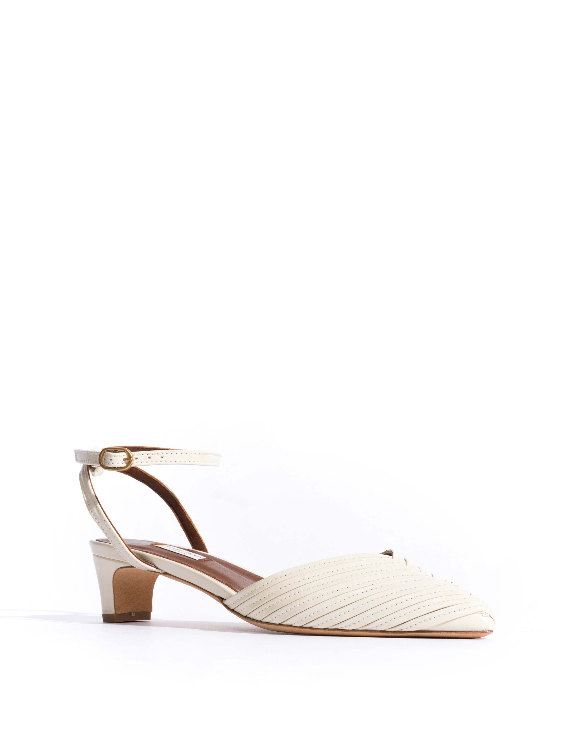 Givia 40 Crinkled polished goat White sand - Anonymous Copenhagen Heels