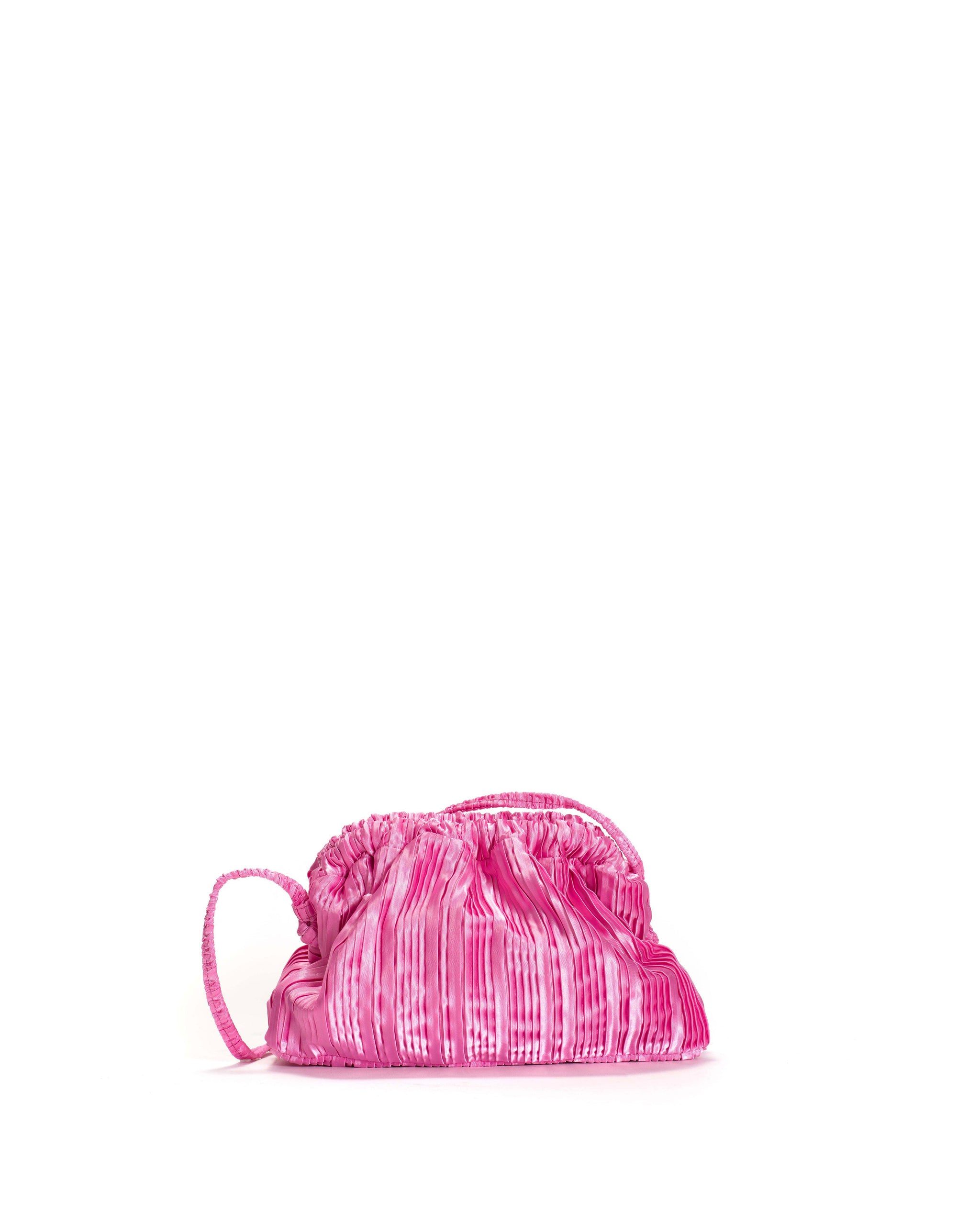 Hally petite cloud bag Pleated satin Raspberry sorbet - Anonymous Copenhagen