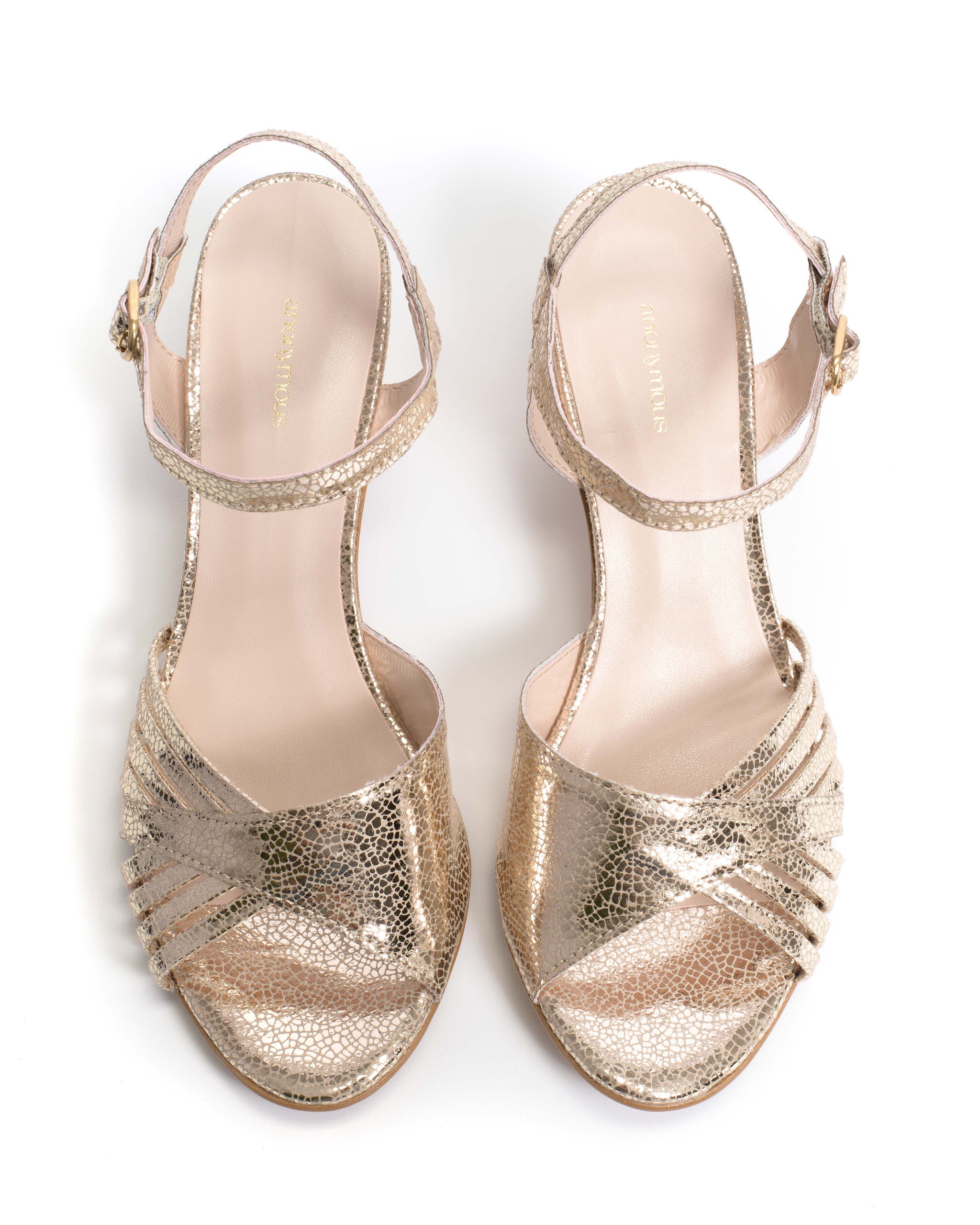 Hermine Crackled metallic vegan Champagne - Anonymous Copenhagen