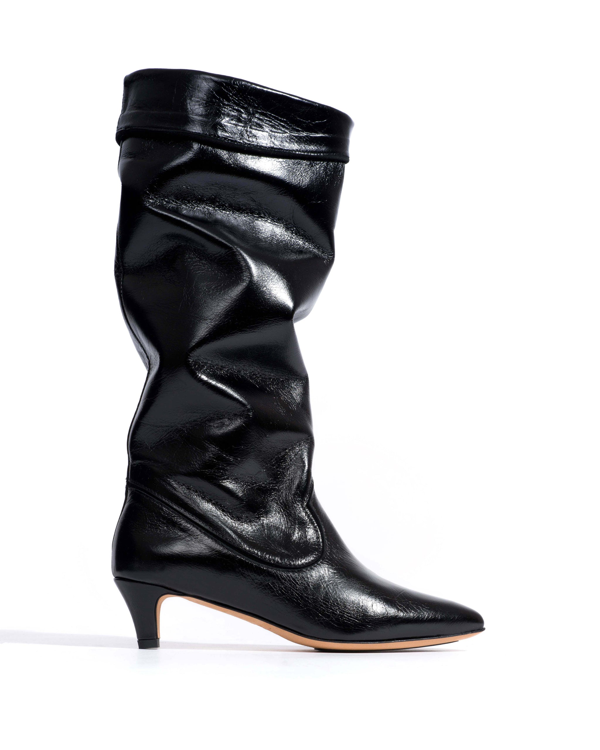 Hillerie 40 stiletto Crinkled soft calf & suede leather Black - Anonymous Copenhagen High shaft boots