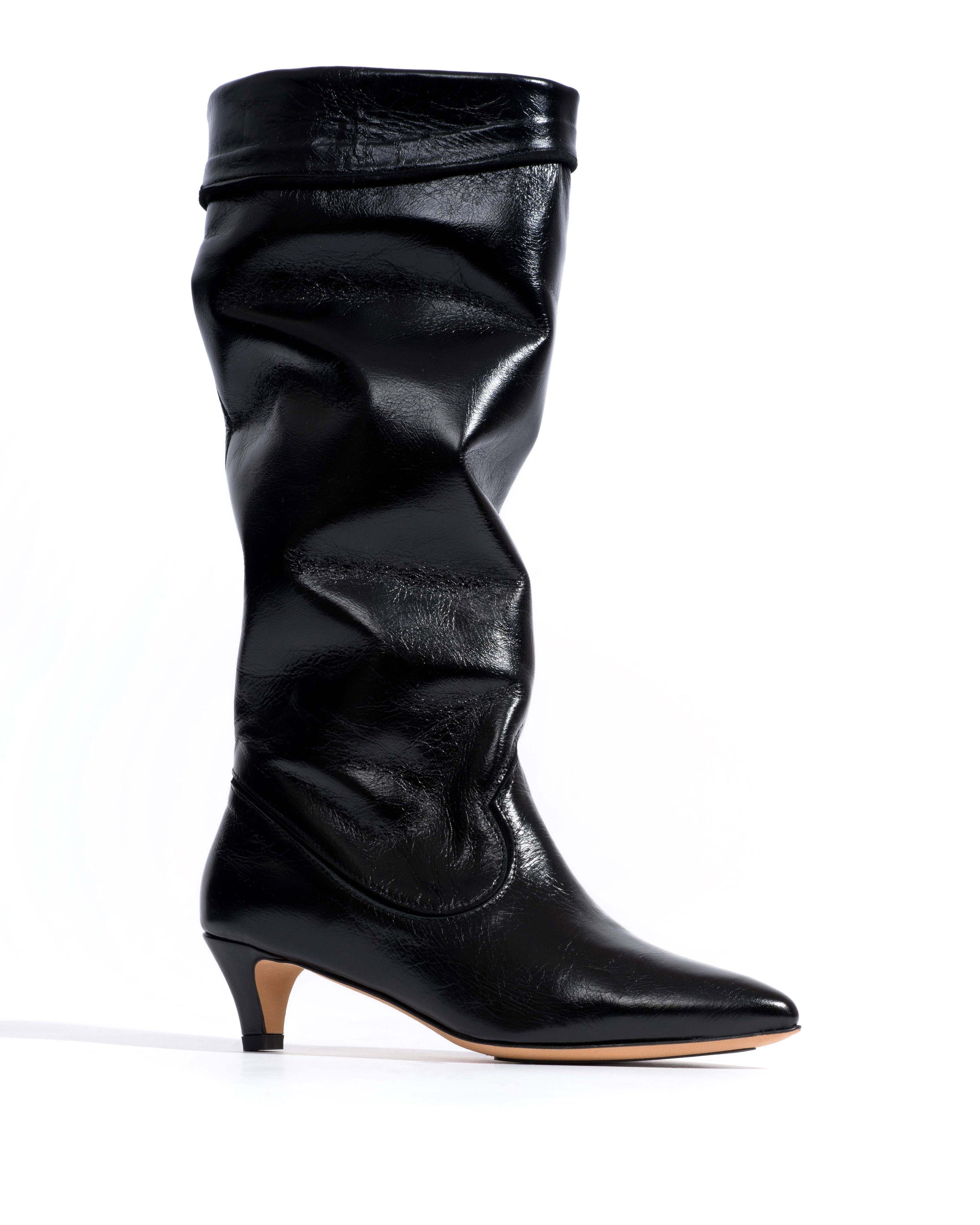 Hillerie 40 stiletto Crinkled soft calf & suede leather Black - Anonymous Copenhagen High shaft boots