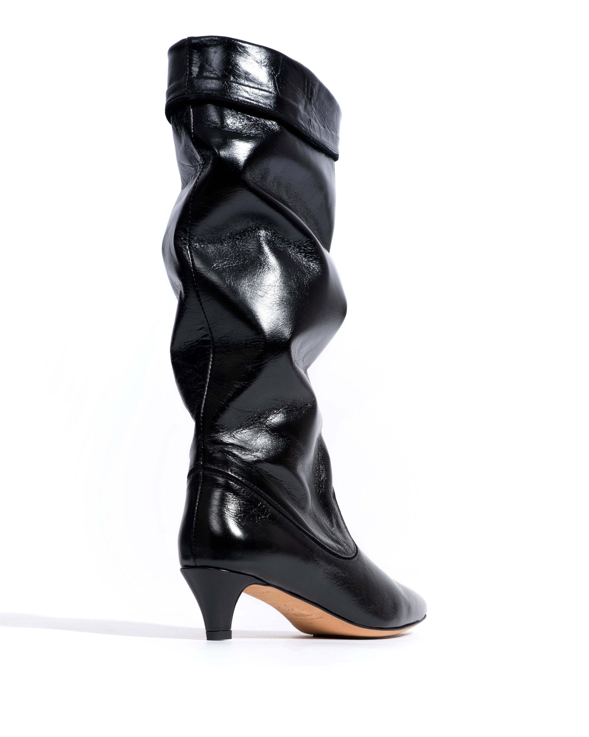Hillerie 40 stiletto Crinkled soft calf & suede leather Black - Anonymous Copenhagen High shaft boots