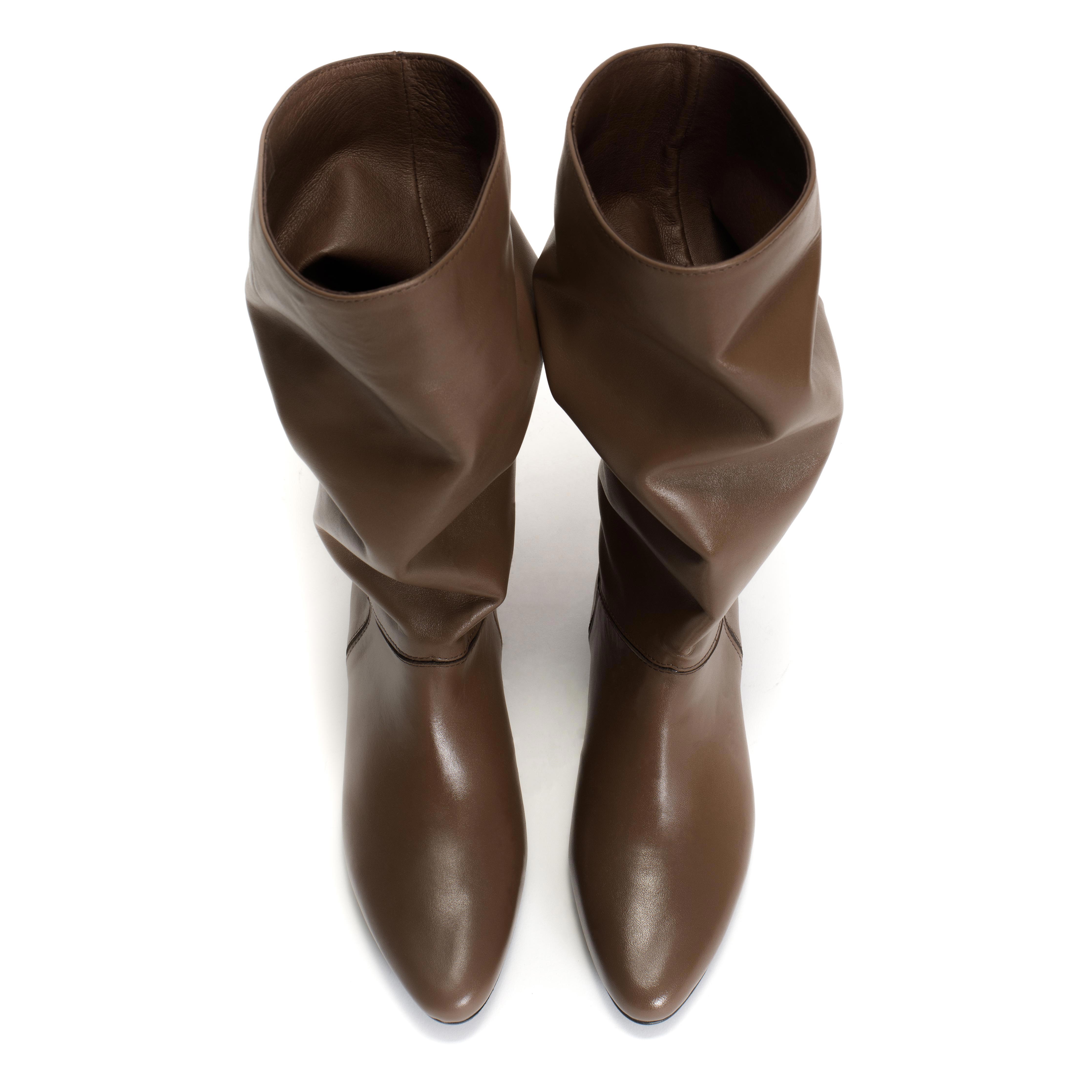 Jasmina 20 Soft calf & suede leather Dark taupe