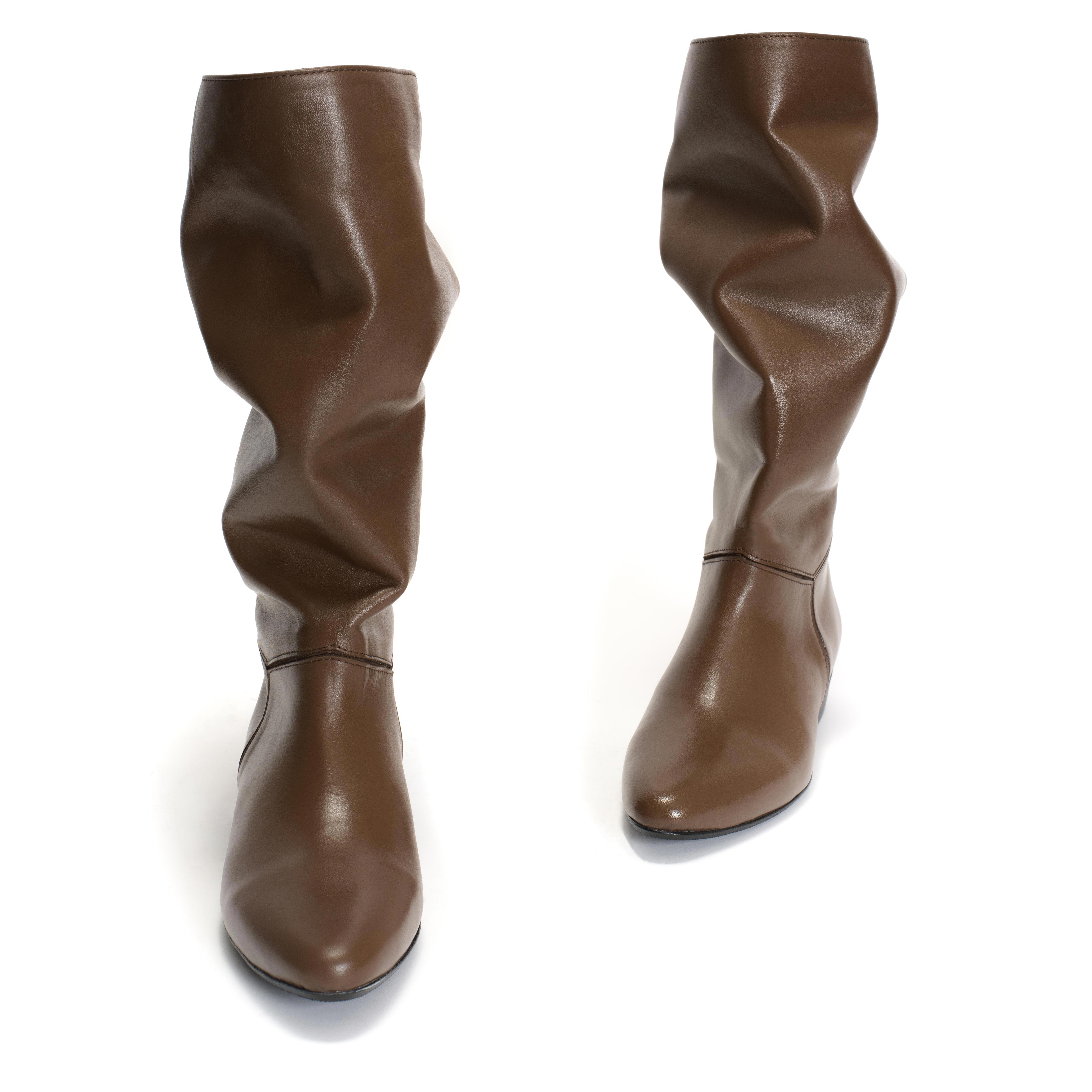 Jasmina 20 Soft calf & suede leather Dark taupe