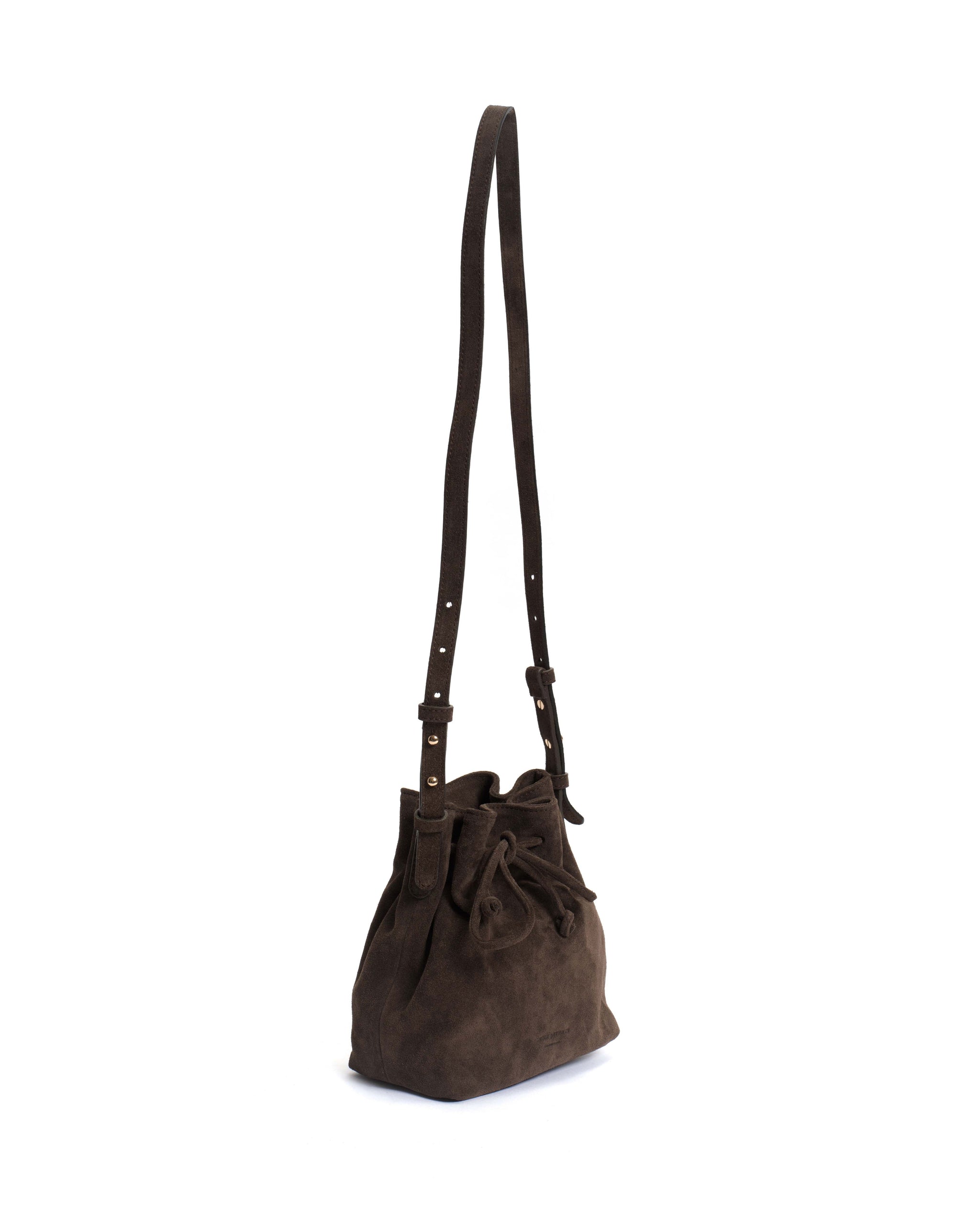 Kacey petite bucket bag Calf suede Coffee brown - Anonymous Copenhagen