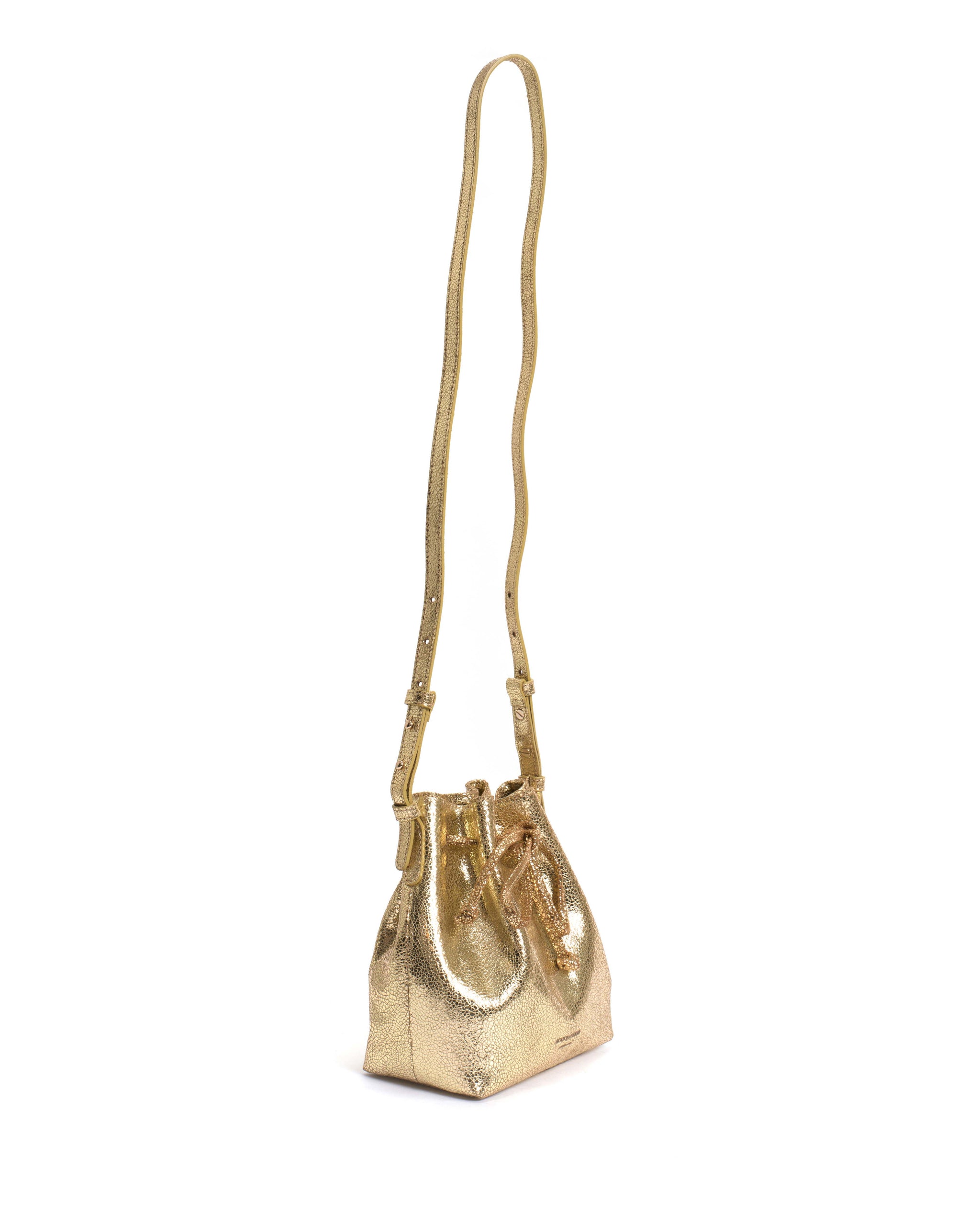 Kacey petite bucket bag Crackled metallic goat Gold - Anonymous Copenhagen