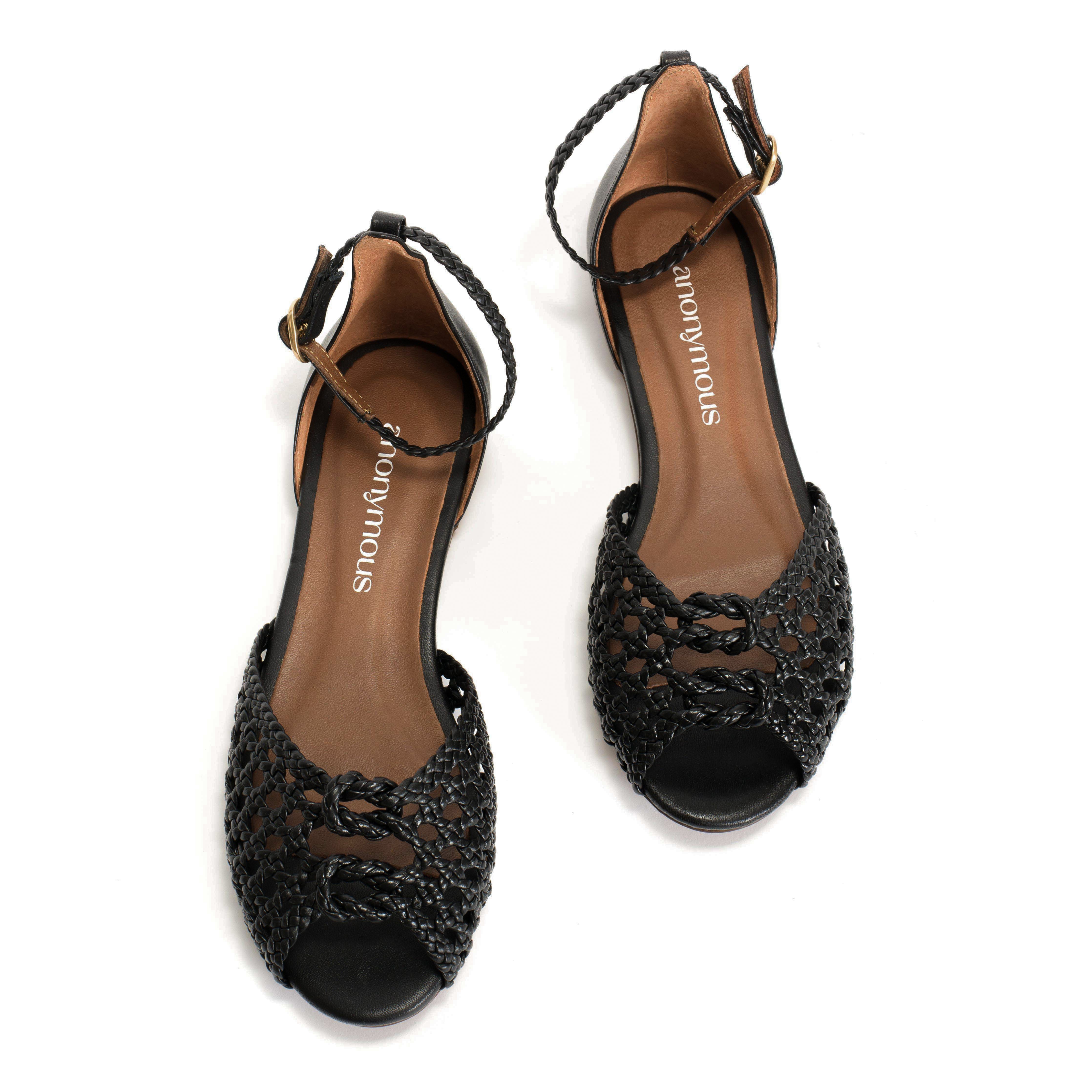 Lucy 10 hand-braided Hand-braided leather Black