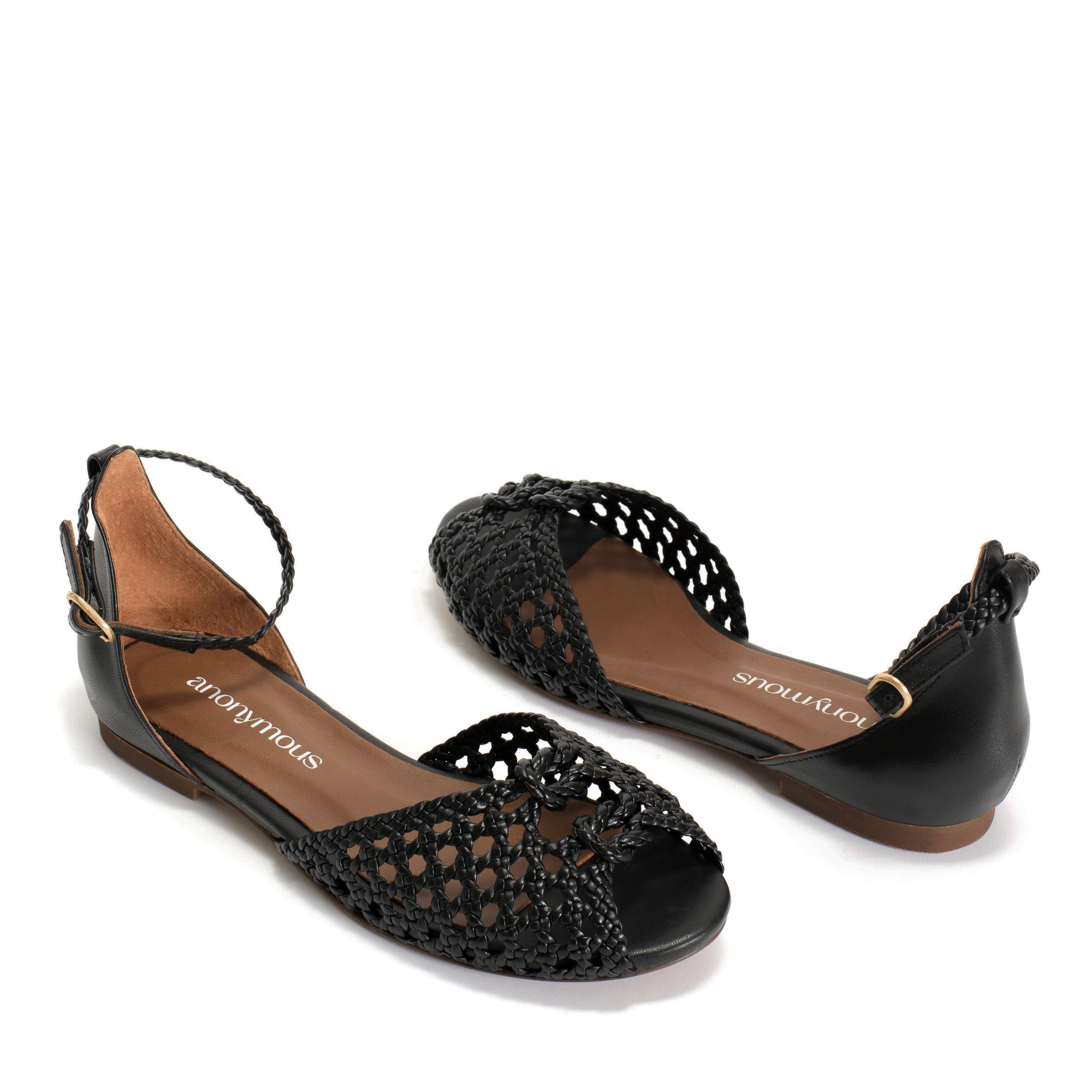 Lucy 10 hand-braided Hand-braided leather Black