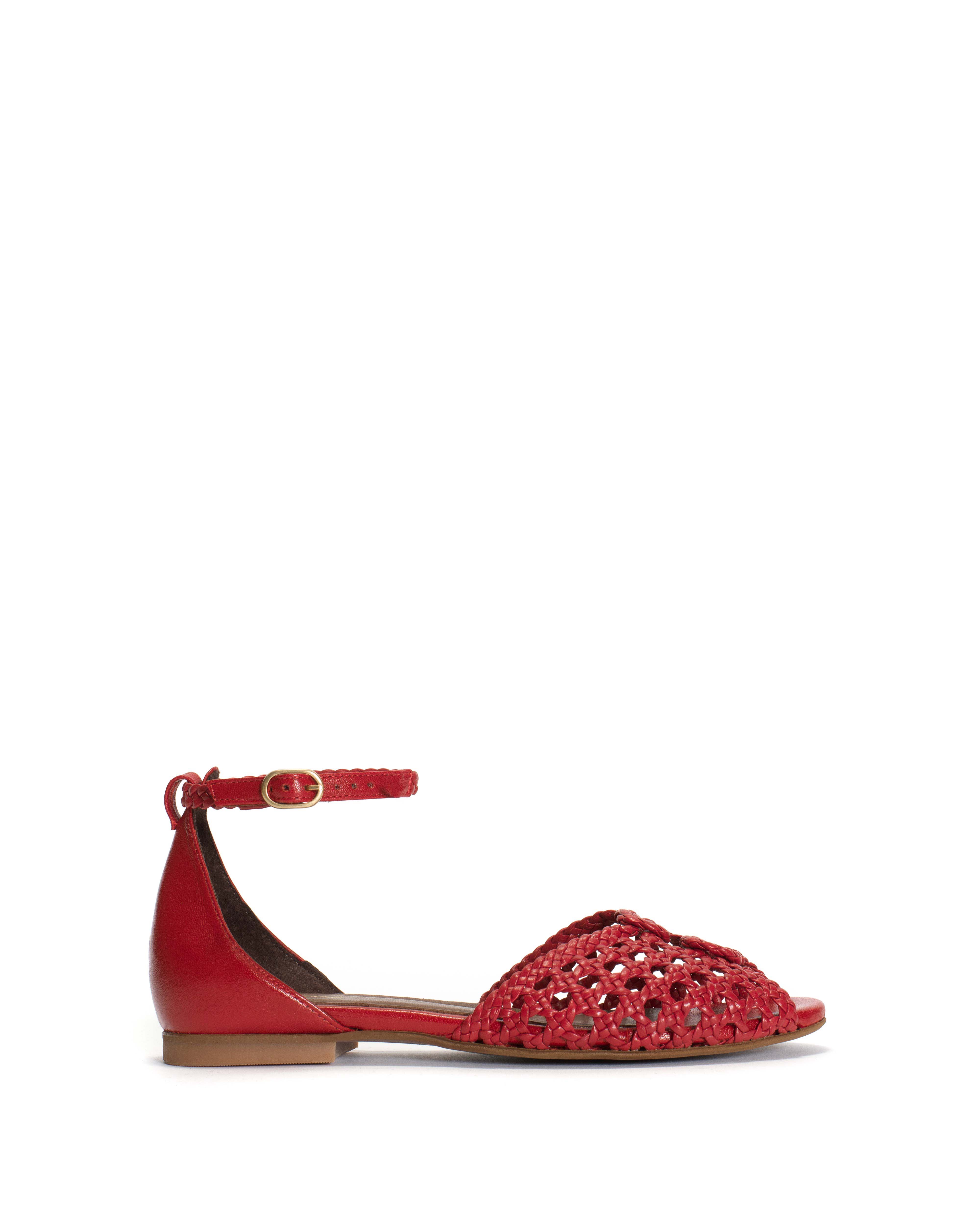 Lucy 10 hand-braided Hand-braided leather Ruby red
