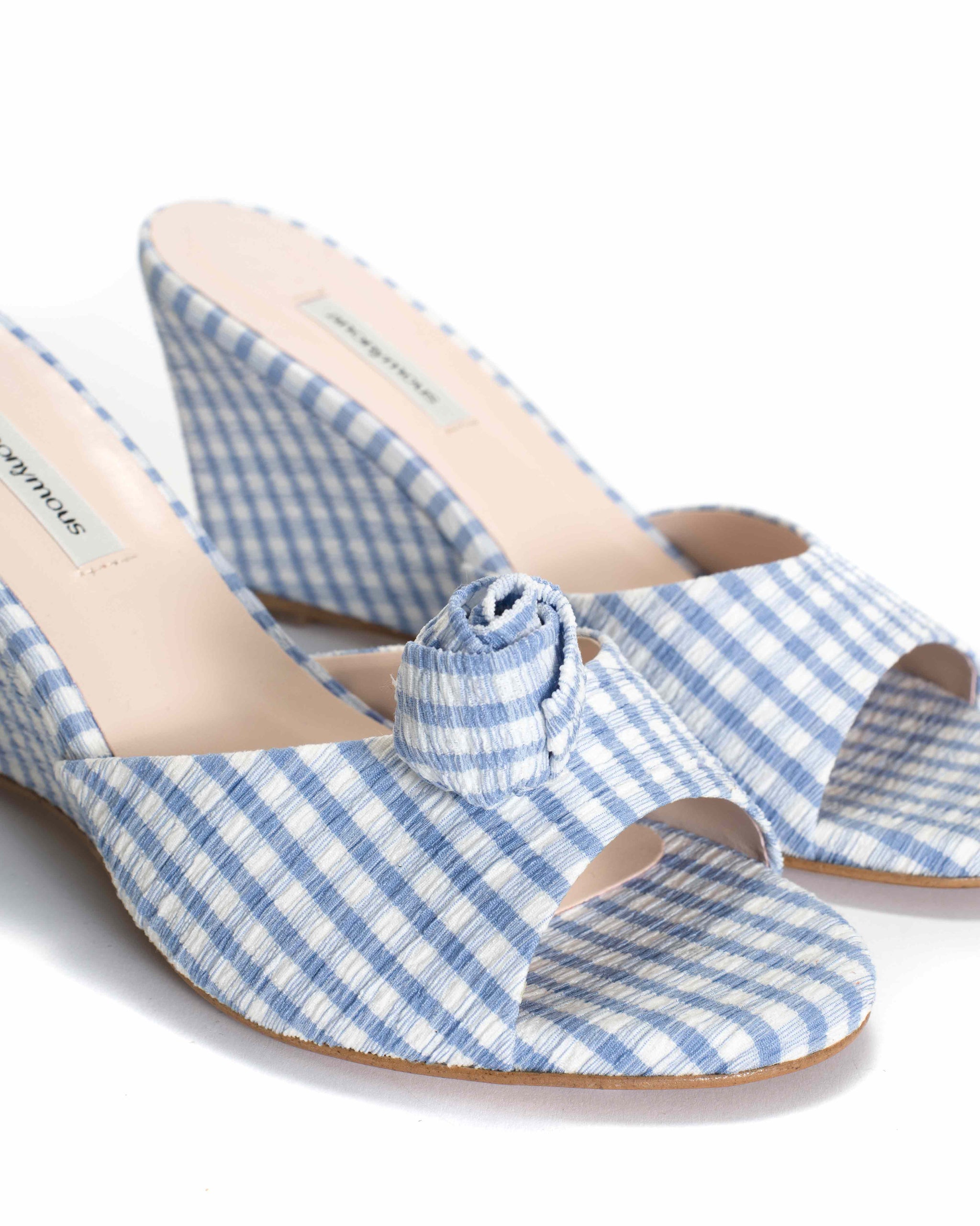 Tulip shoe clip Pleated gingham Bubble blue - Anonymous Copenhagen Hair