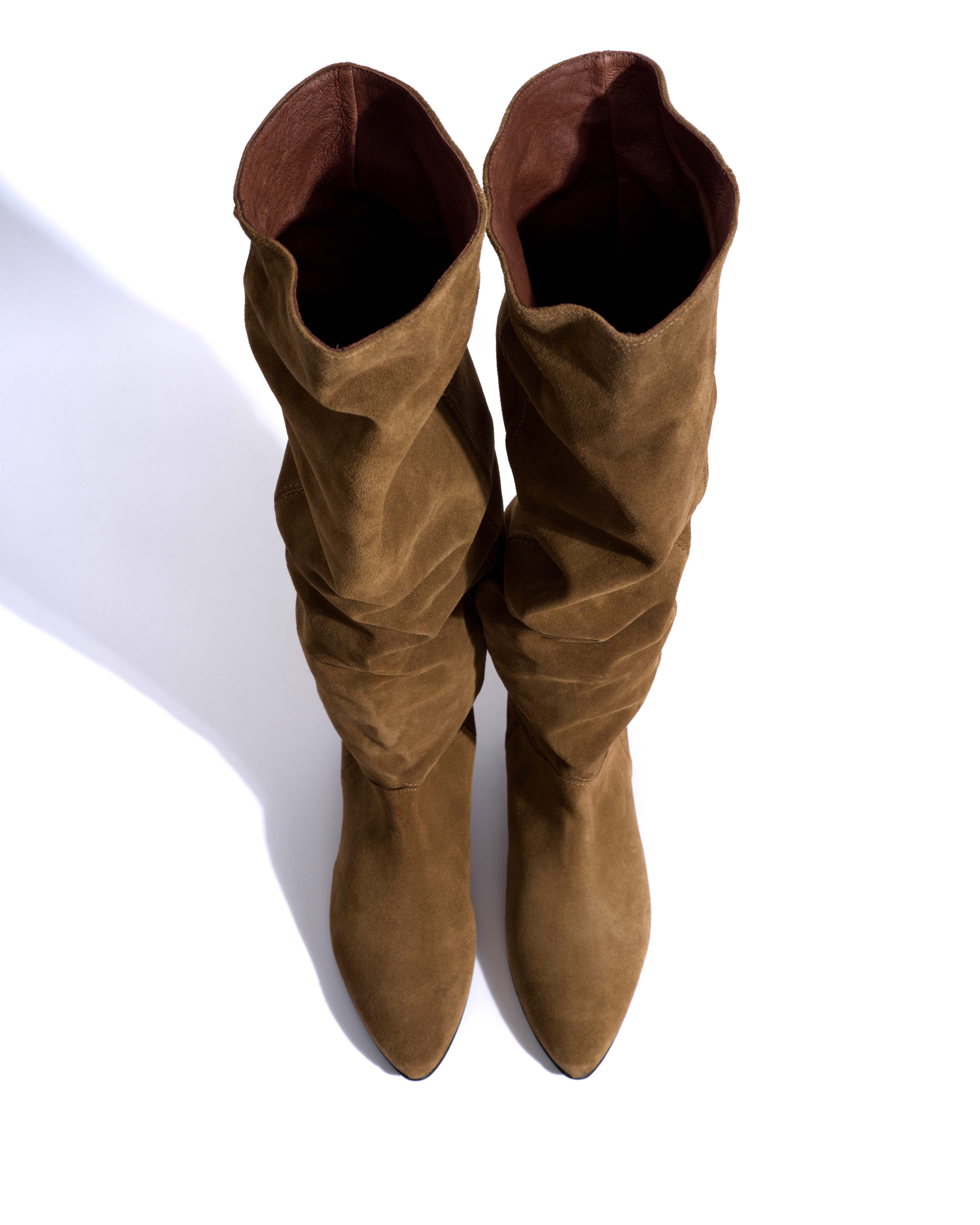 Jadah 20 Calf suede & sleek leather Cinnamon & dark taupe