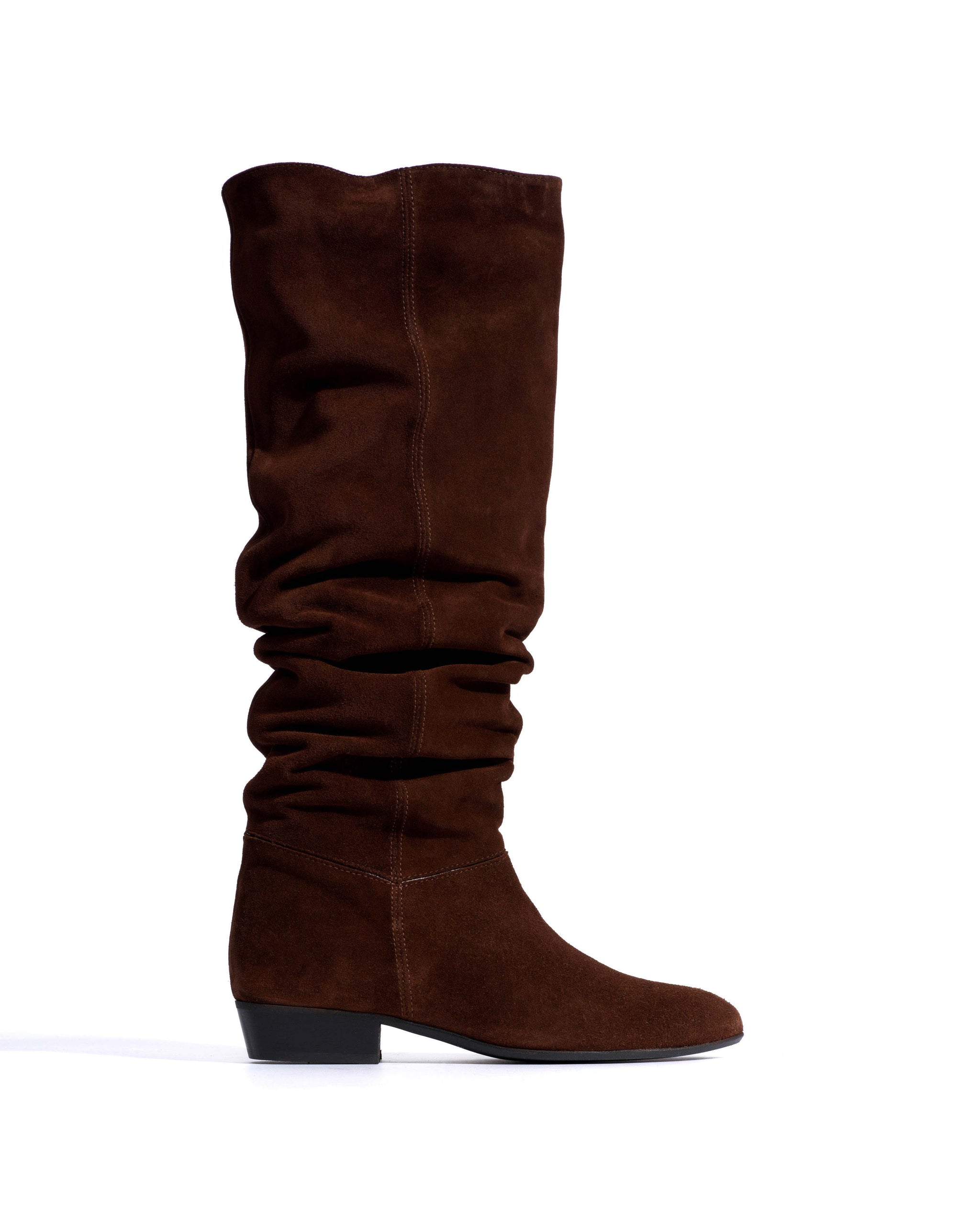 Jadah 20 Calf suede & sleek leather Chocolate - Anonymous Copenhagen High shaft boots