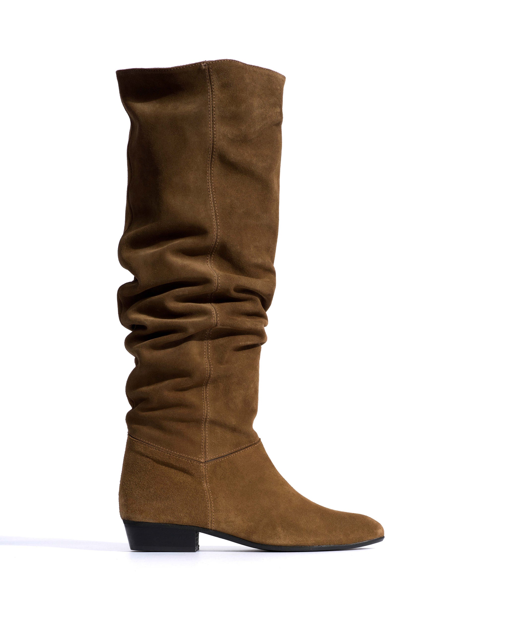 Jadah 20 Calf suede & sleek leather Cinnamon & dark taupe - Anonymous Copenhagen High shaft boots
