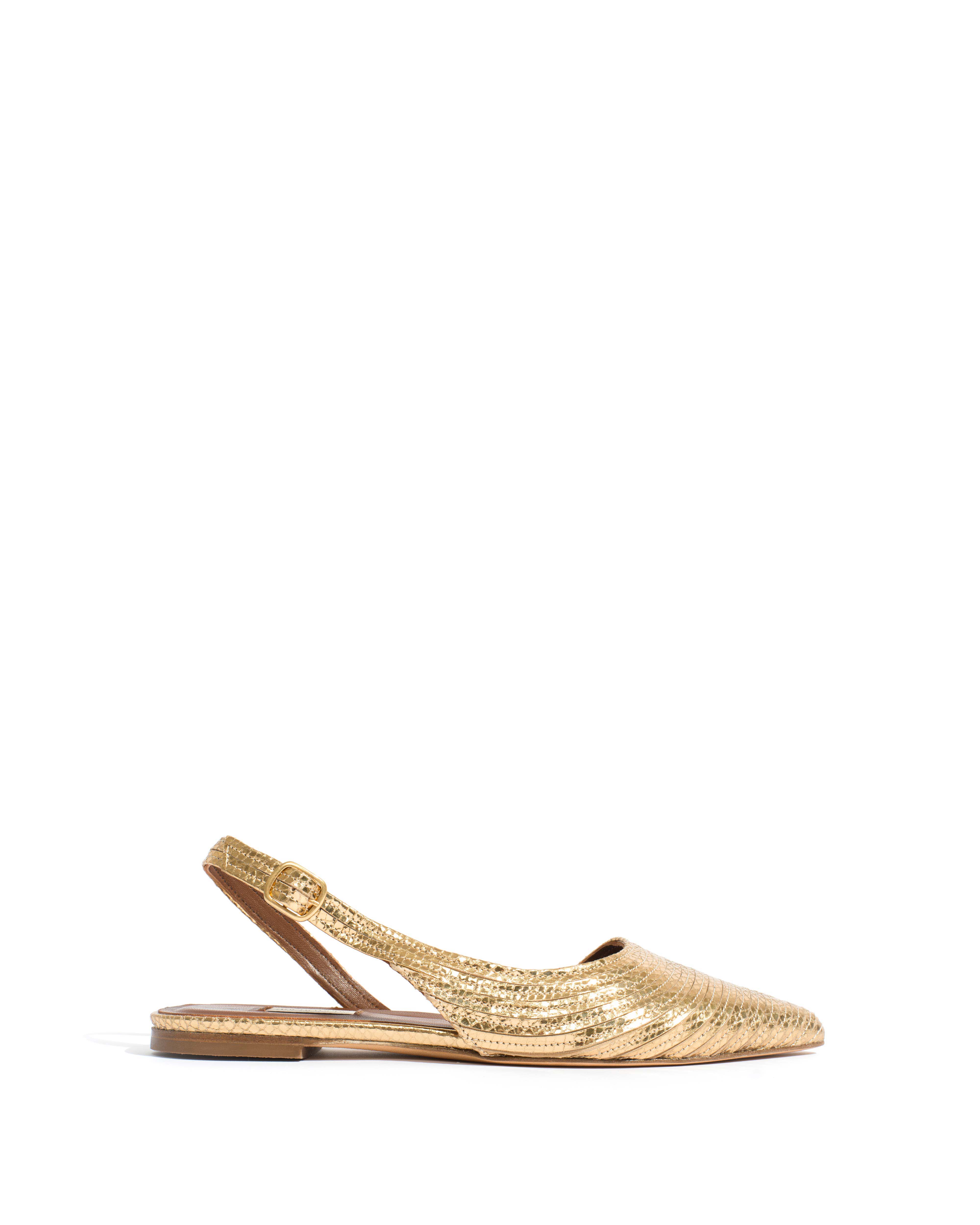 Carla 10 Snake metallic calf Gold