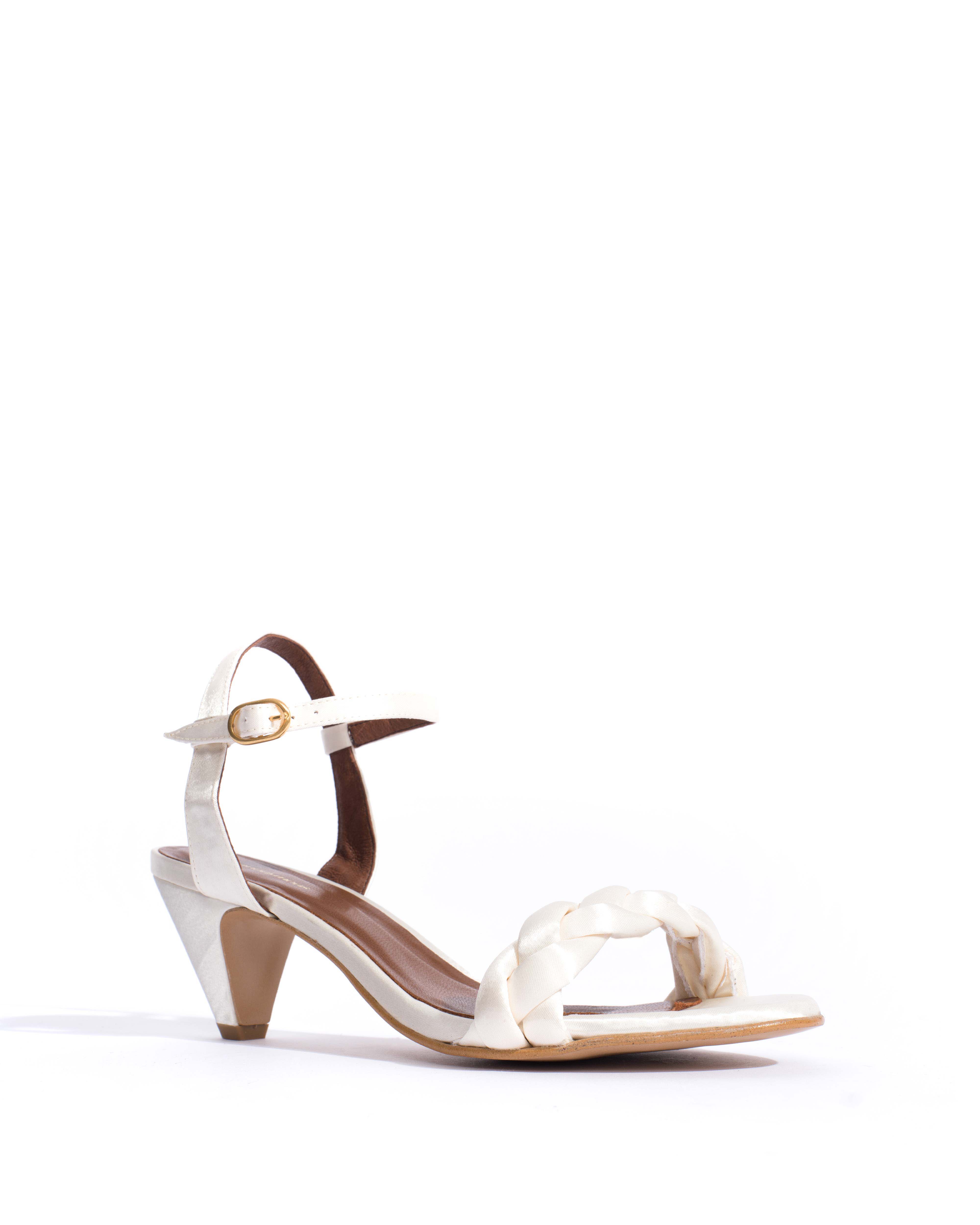 Grace 50 stiletto Antique satin Pearl white