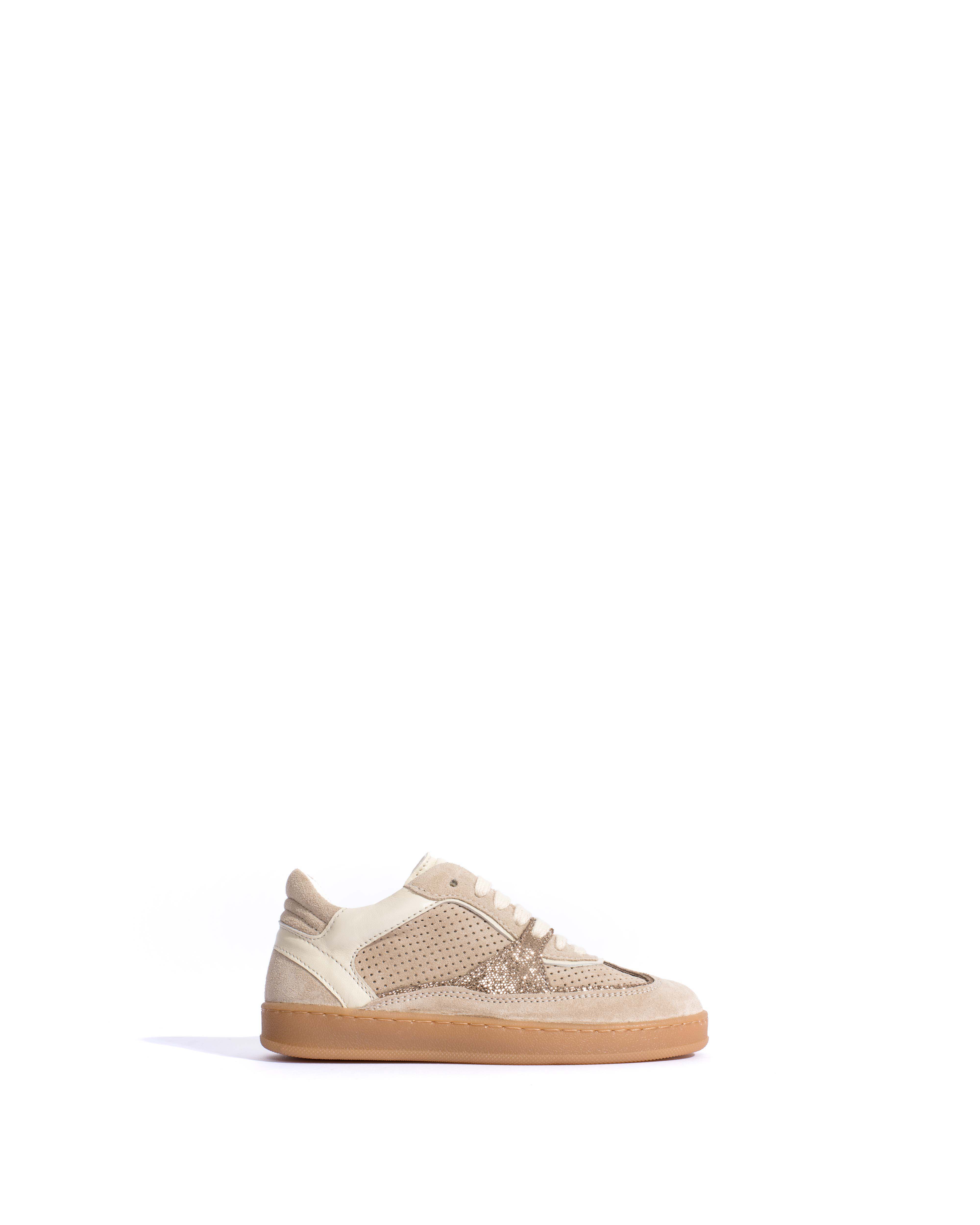 Dabbie junior Calf suede & mix Mushroom & vintage champagne mix