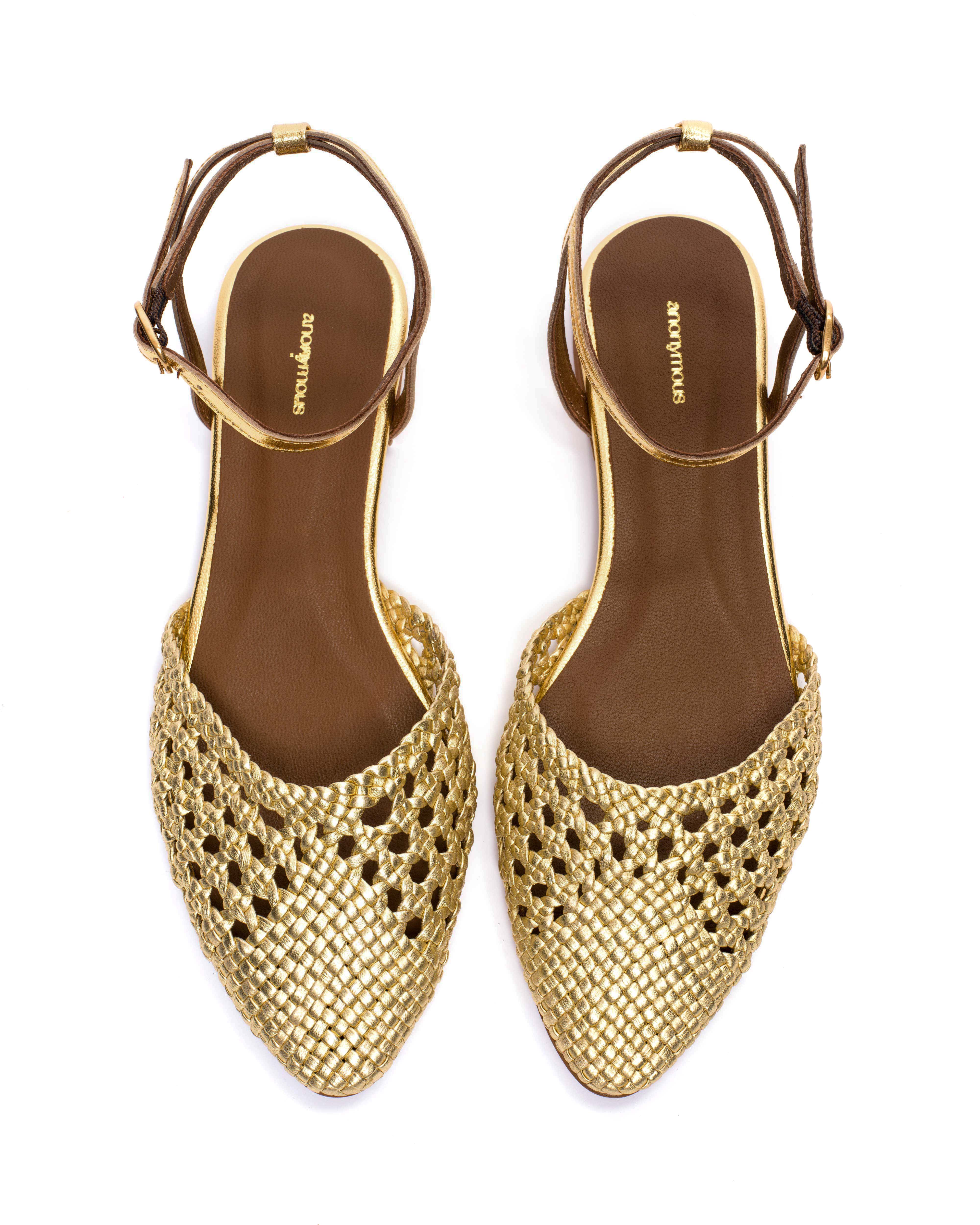 Senara 10 hand-braided Hand-braided leather Gold