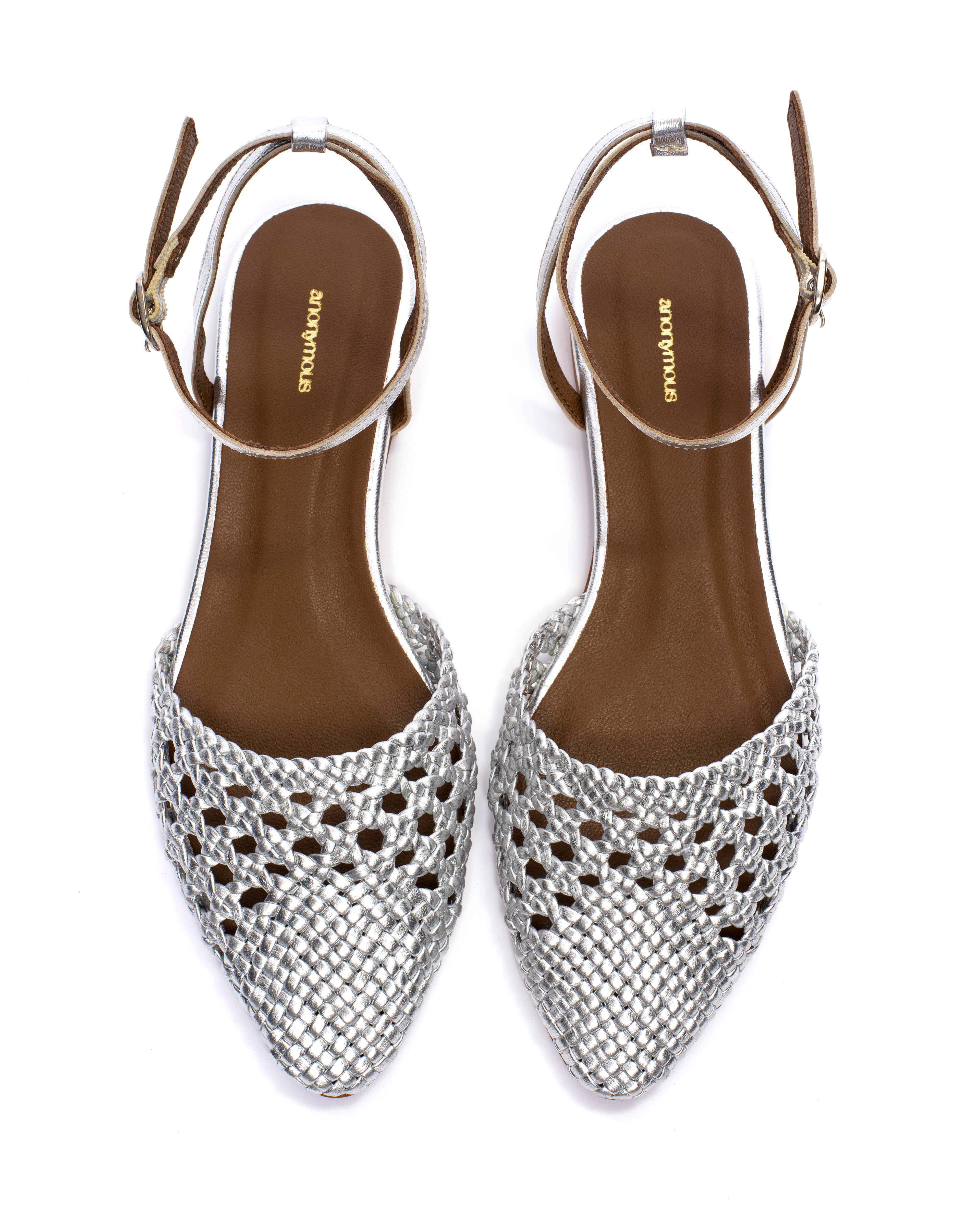 Senara 10 hand-braided Hand-braided leather Silver