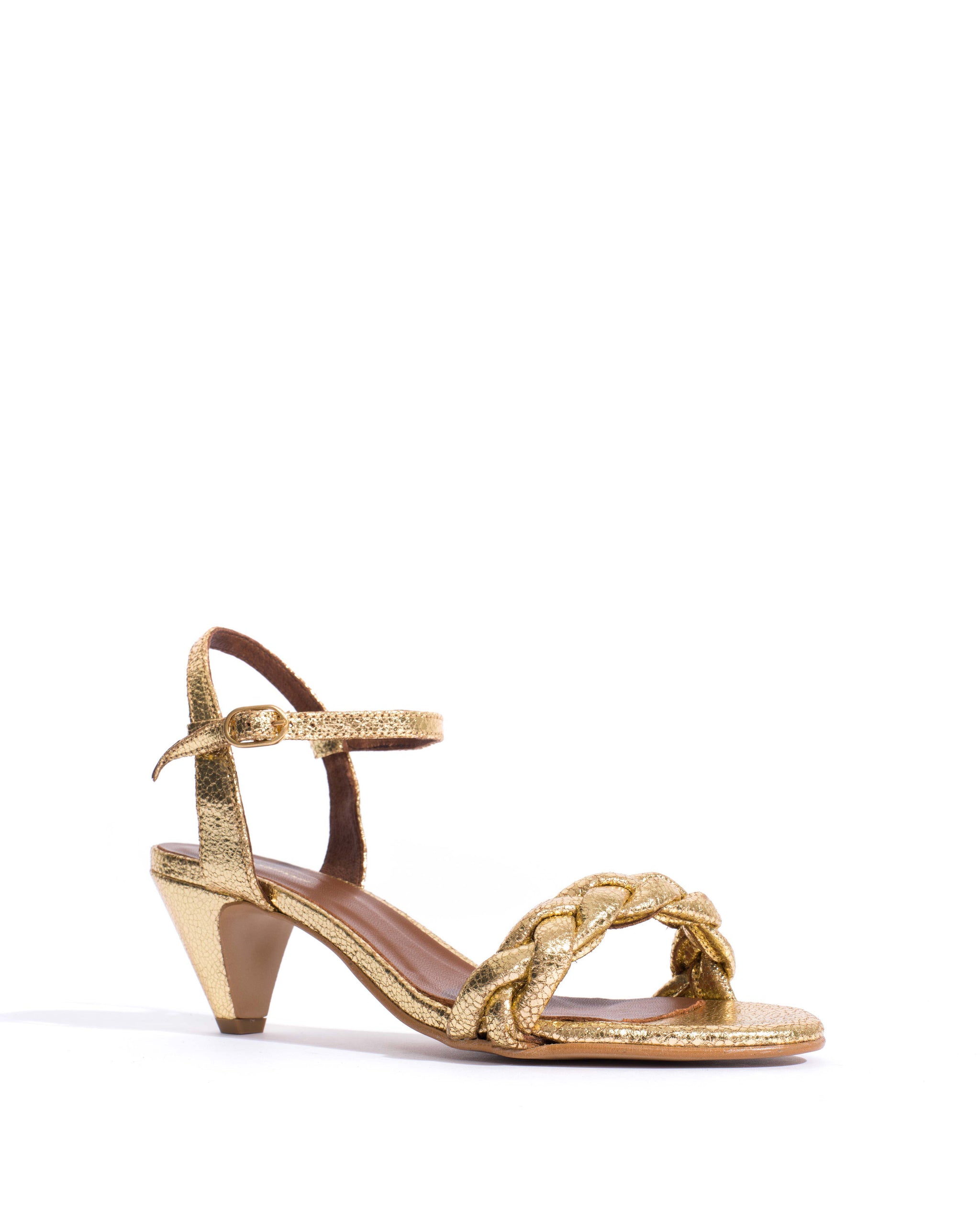 Grace 50 stiletto Crackled metallic goat Gold - Anonymous Copenhagen Heels