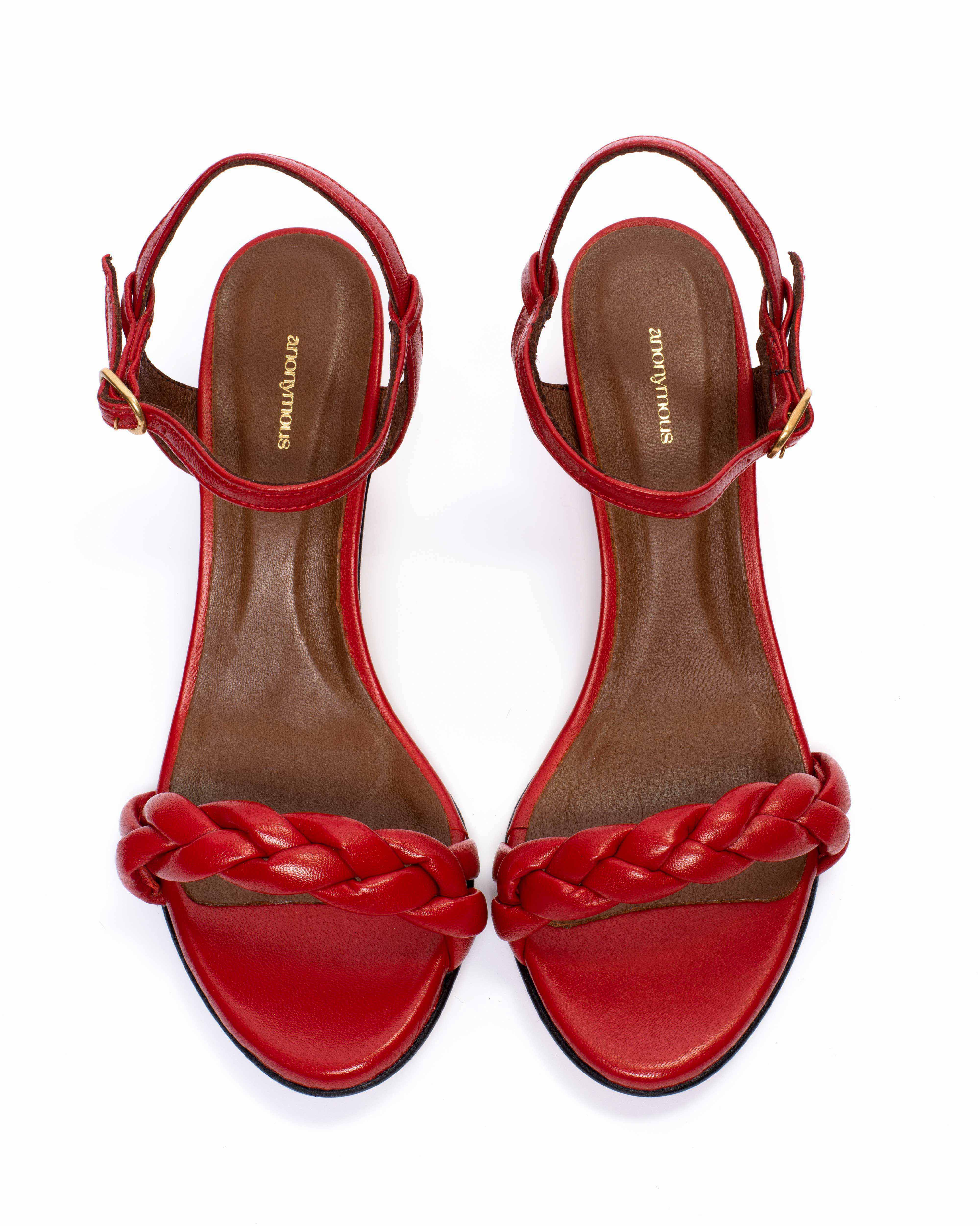 Grace 50 stiletto Shiny lamb Ruby red