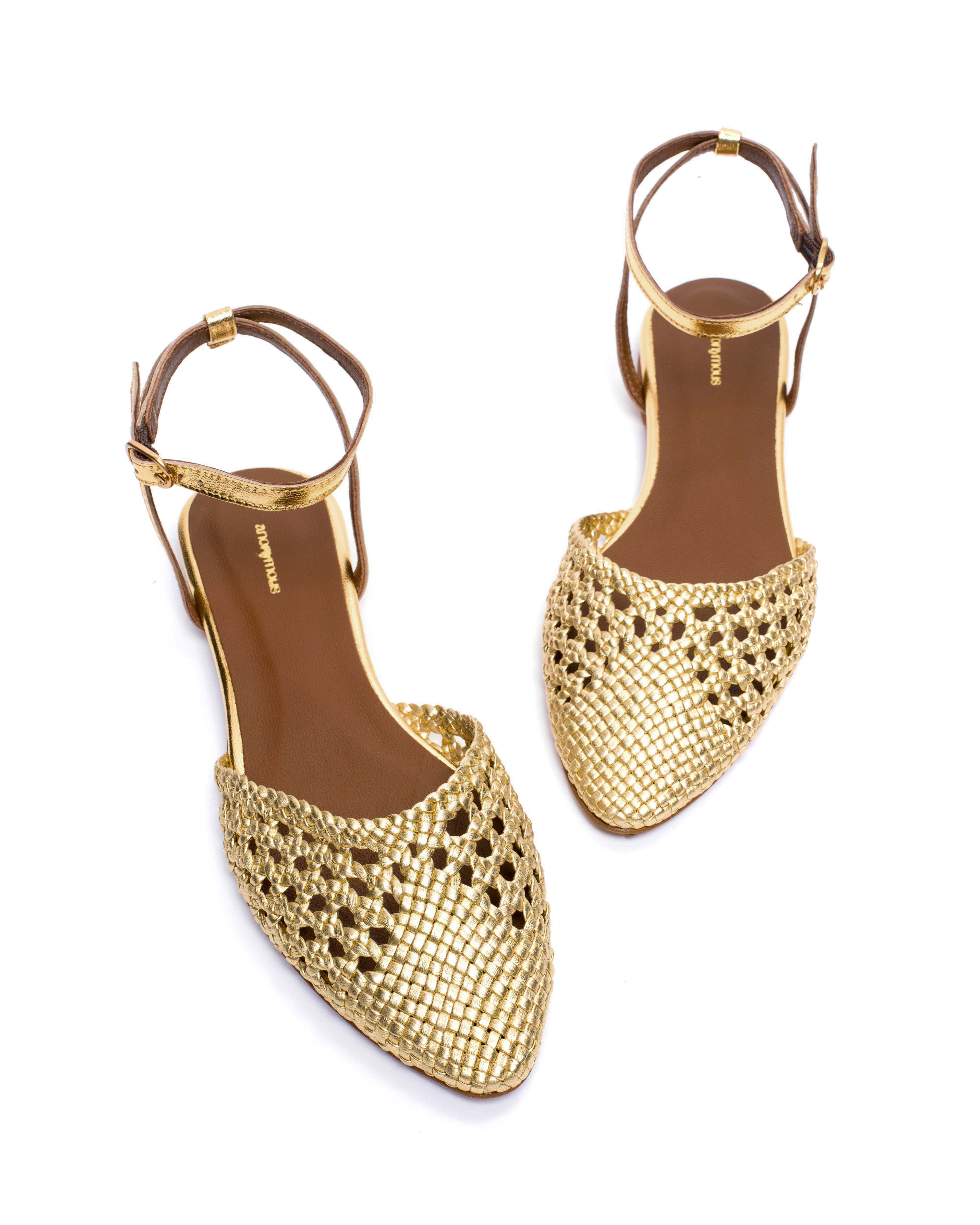 Senara 10 hand-braided Hand-braided leather Gold