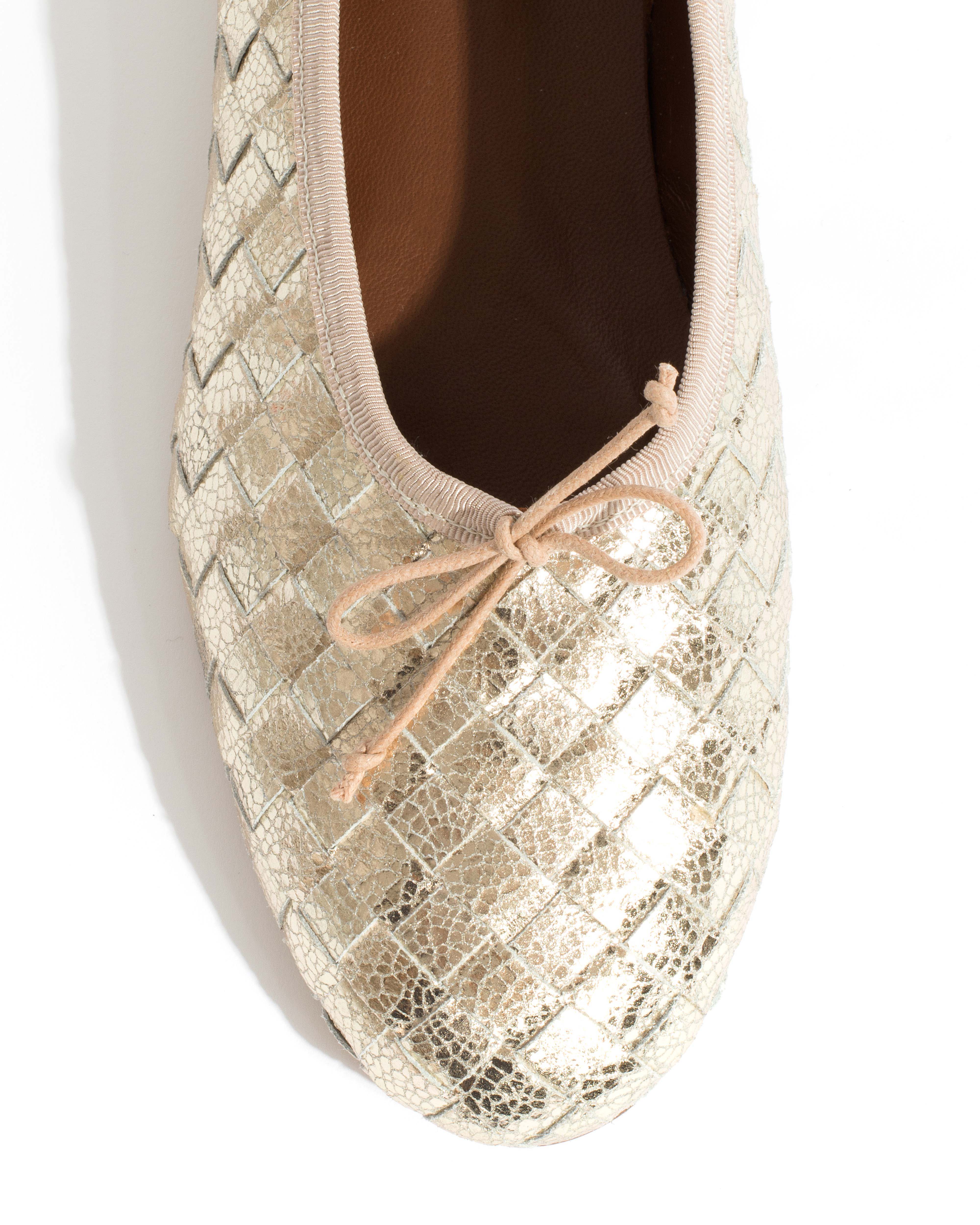 Sacha interlace Grained metallic goat Champagne