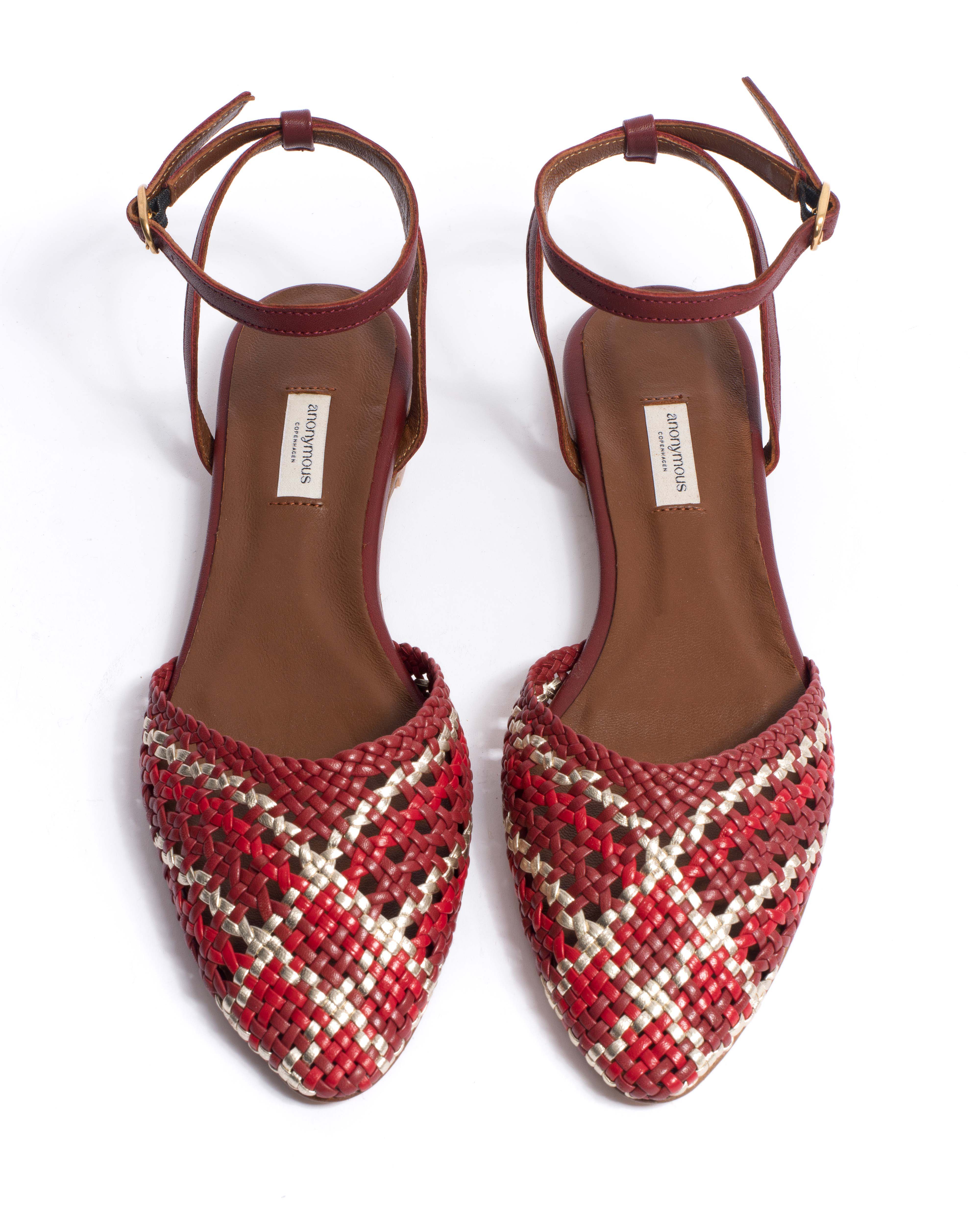 Senara 10 Hand-braided leather Pomegranate mix