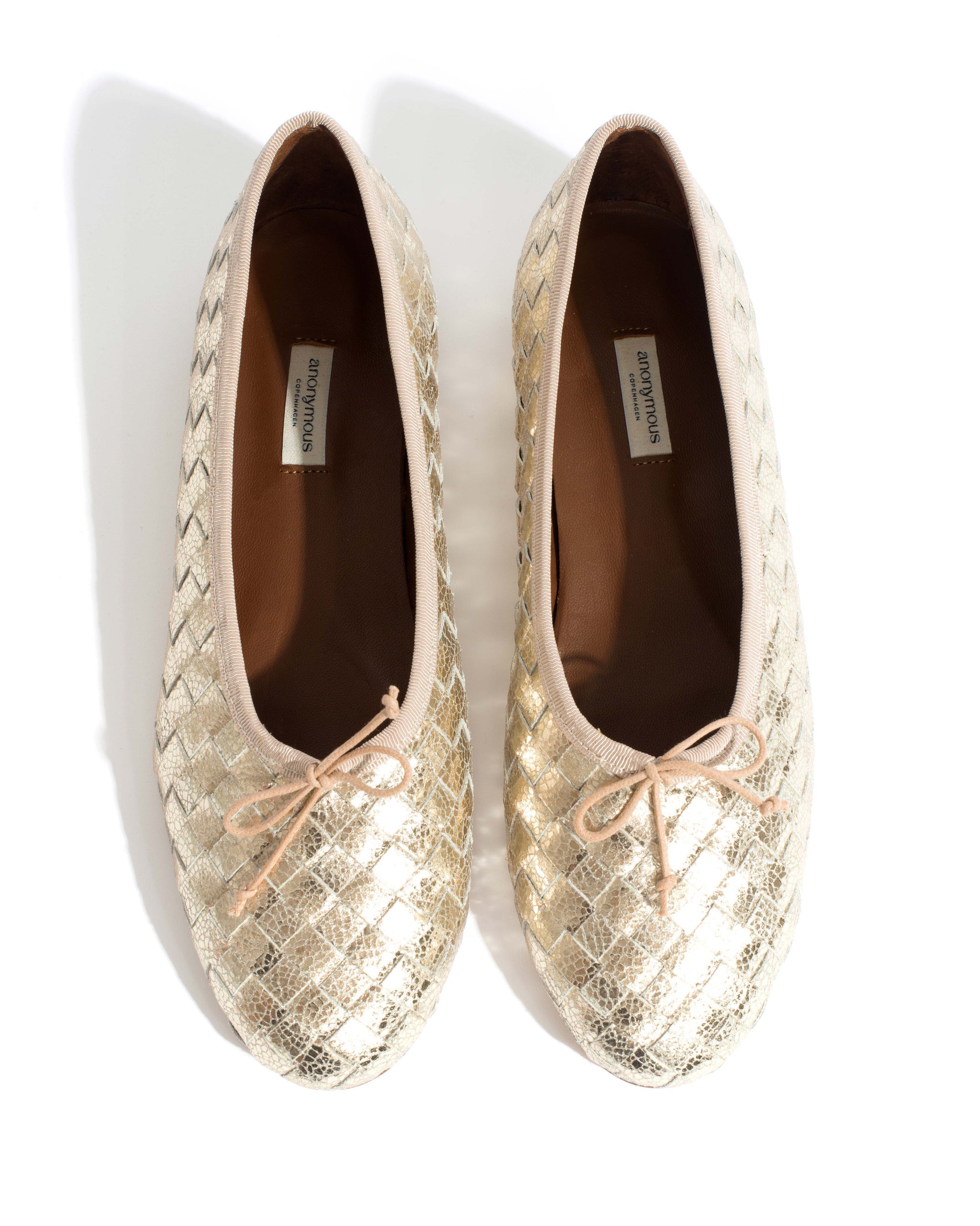 Sacha interlace Grained metallic goat Champagne - Anonymous Copenhagen Shoes