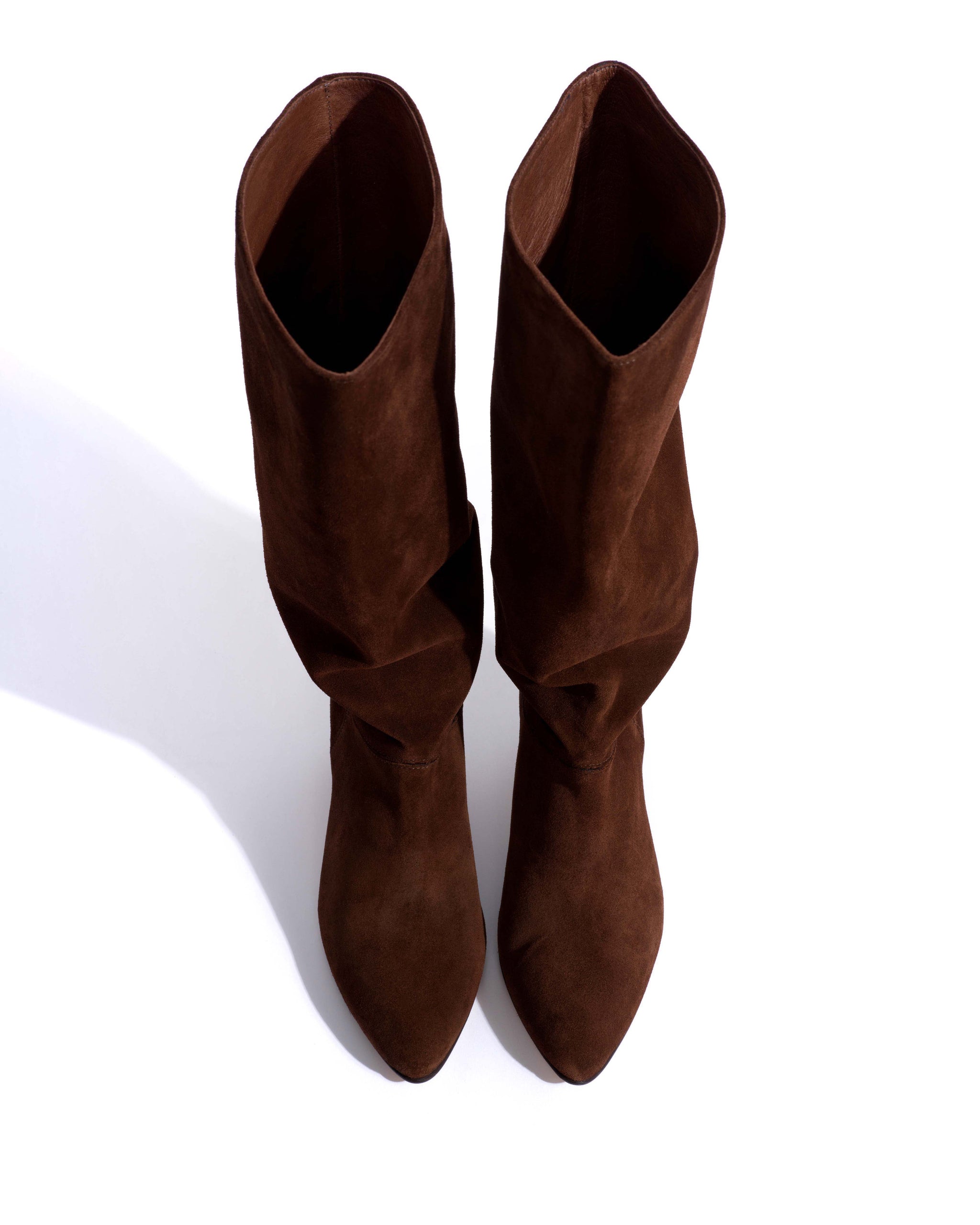 Jasmina 50 stiletto Calf suede & sleek leather Chocolate -