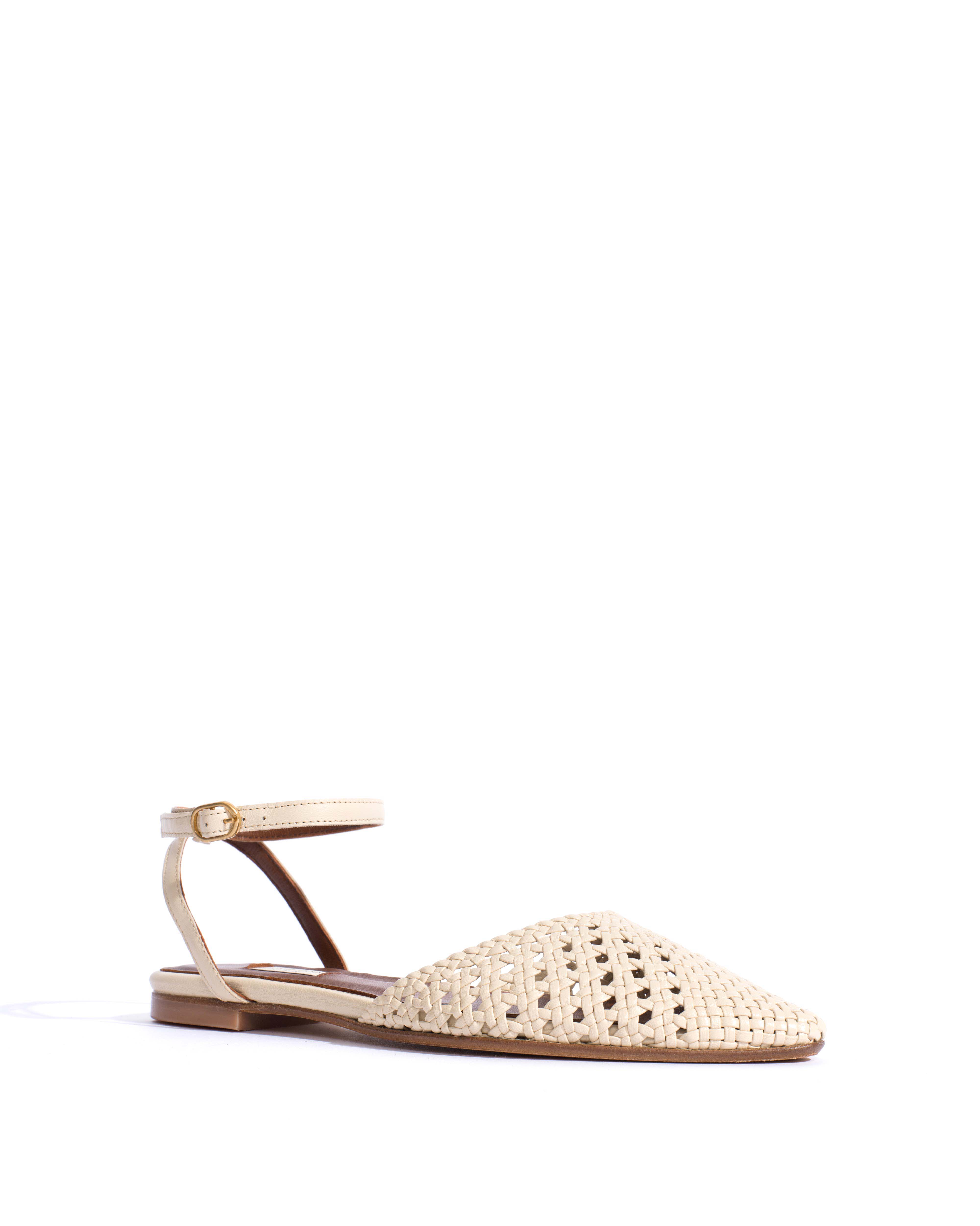 Senara 10 hand-braided Hand-braided leather White sand