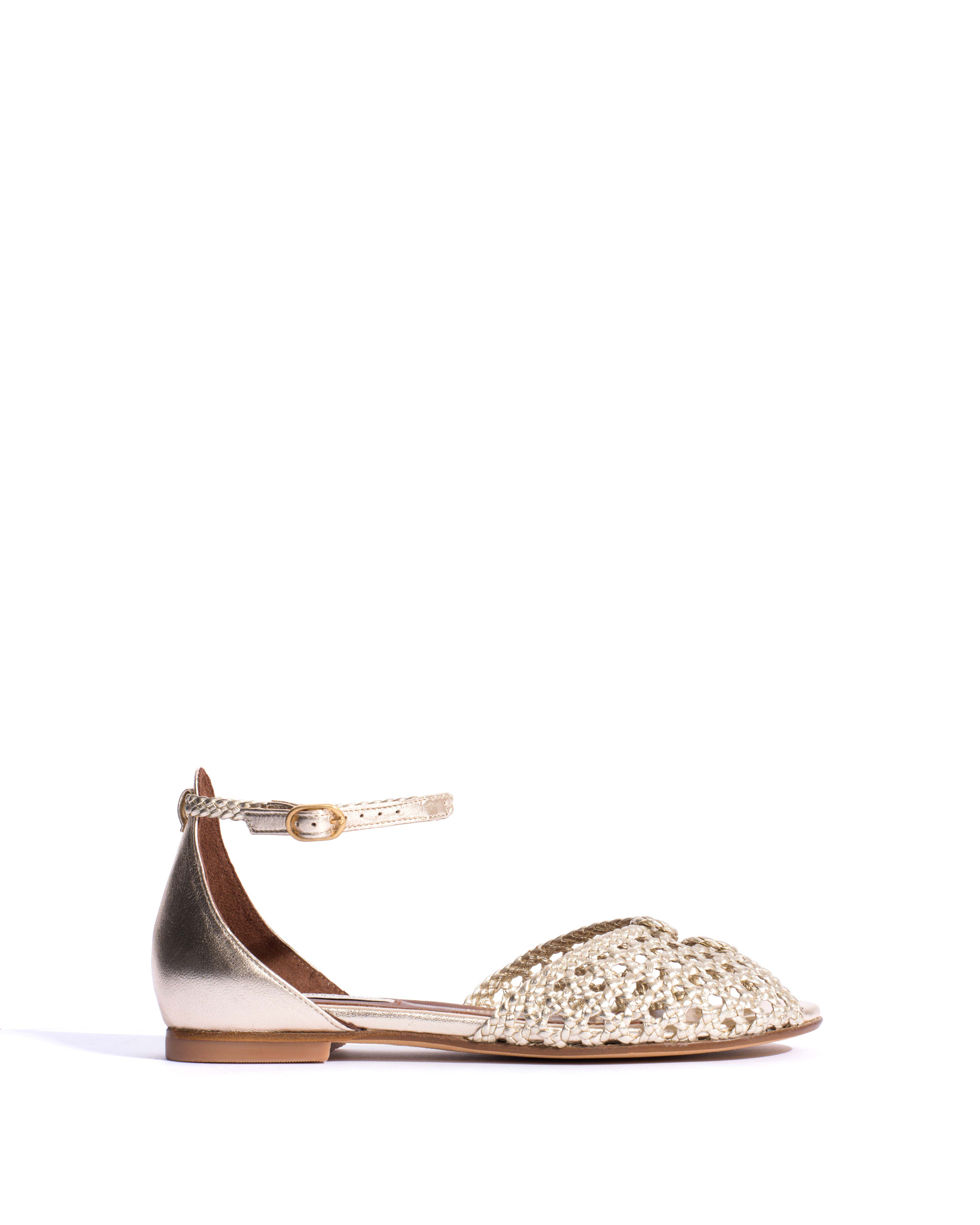 Lucy 10 hand-braided Hand-braided leather Champagne