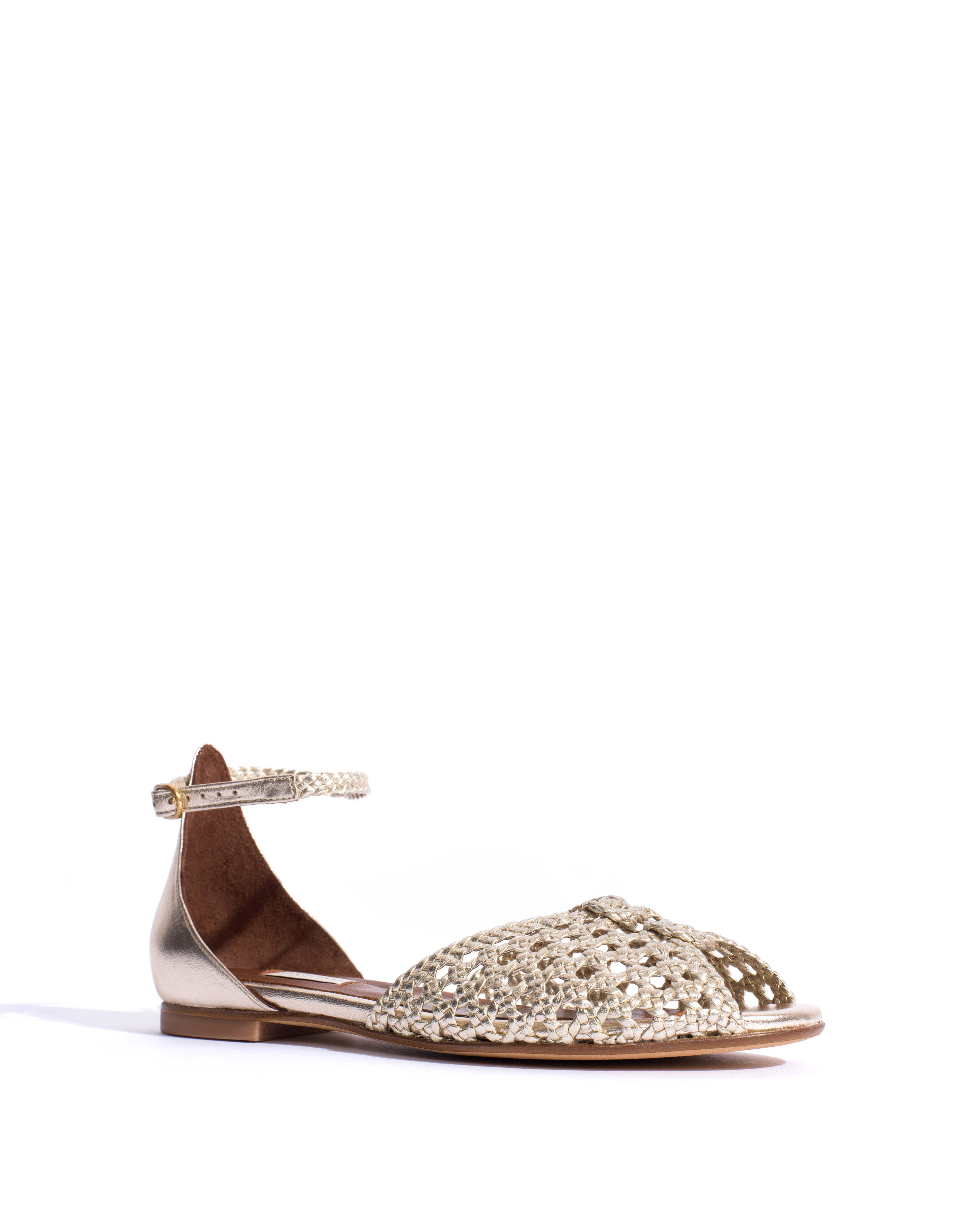 Lucy 10 hand-braided Hand-braided leather Champagne