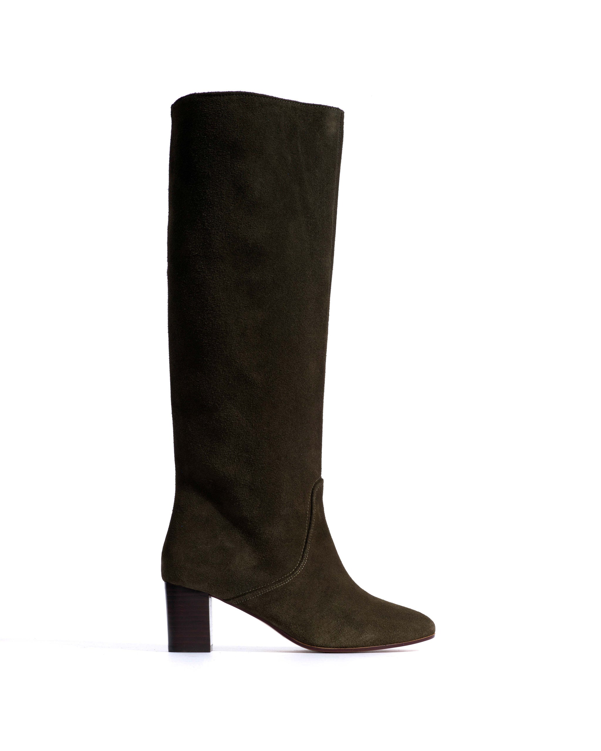Henriette 60 Calf Suede Moss Green - Anonymous Copenhagen High shaft boots