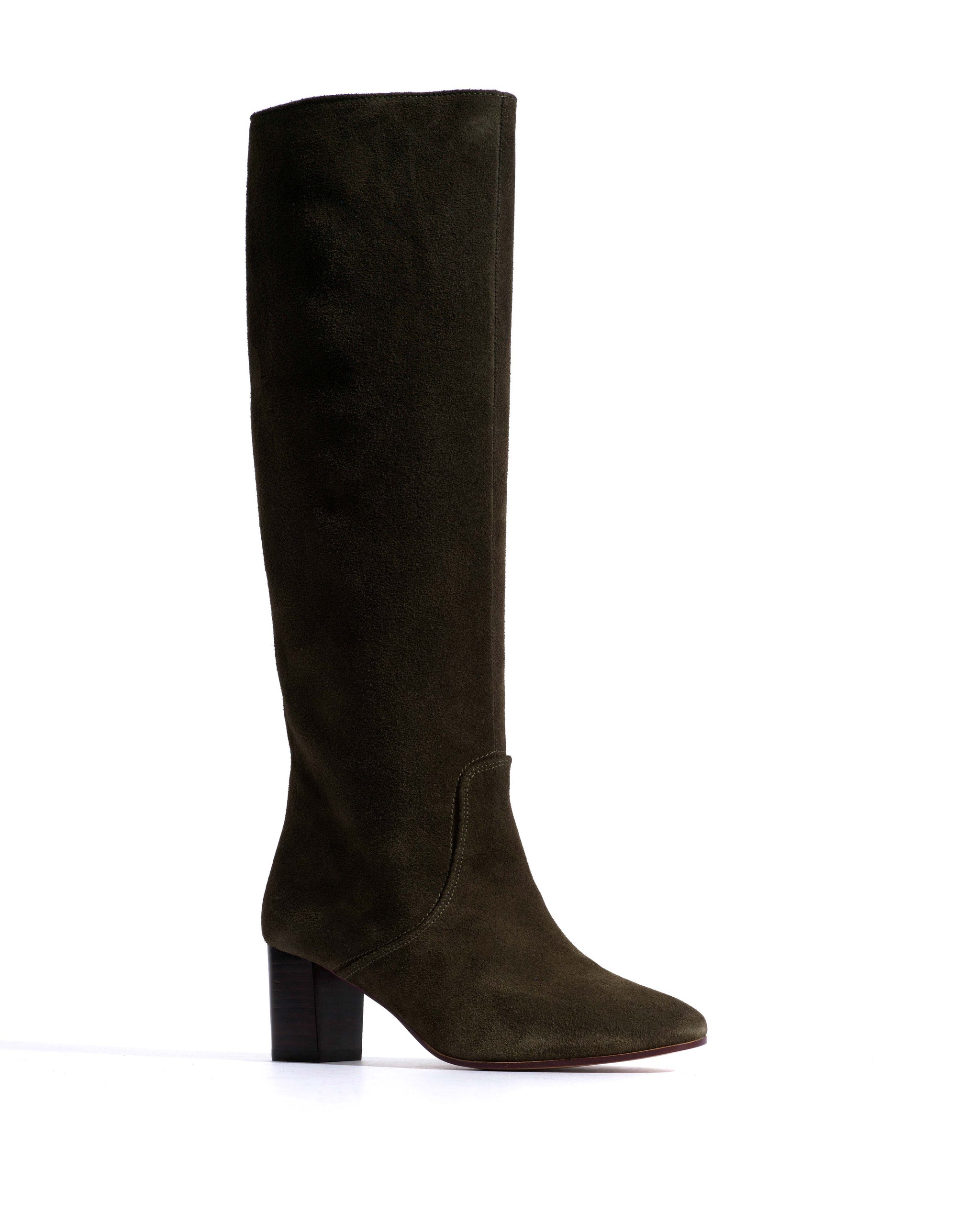 Henriette 60 Calf Suede Moss Green - Anonymous Copenhagen High shaft boots