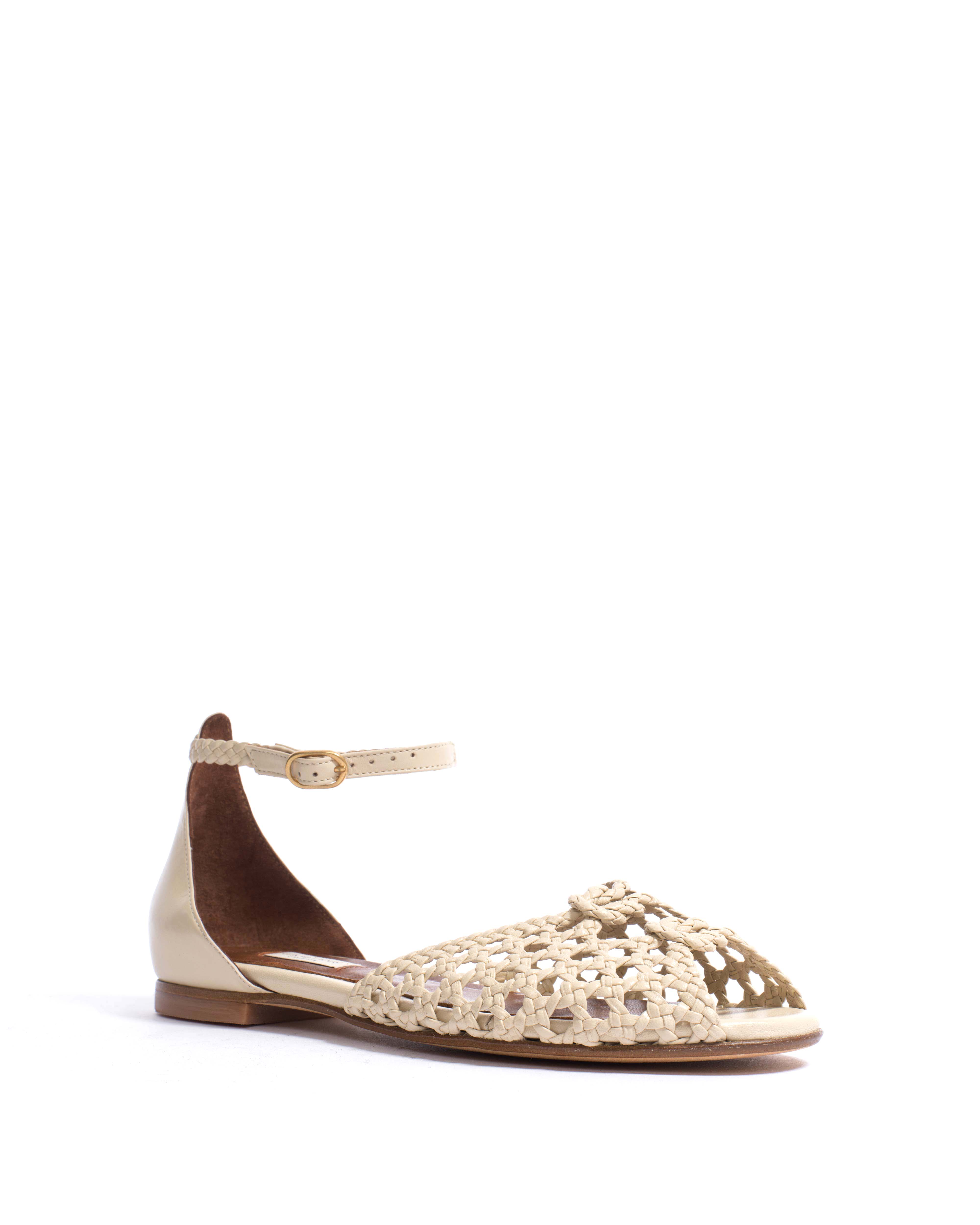 Lucy 10 hand-braided Hand-braided leather White sand