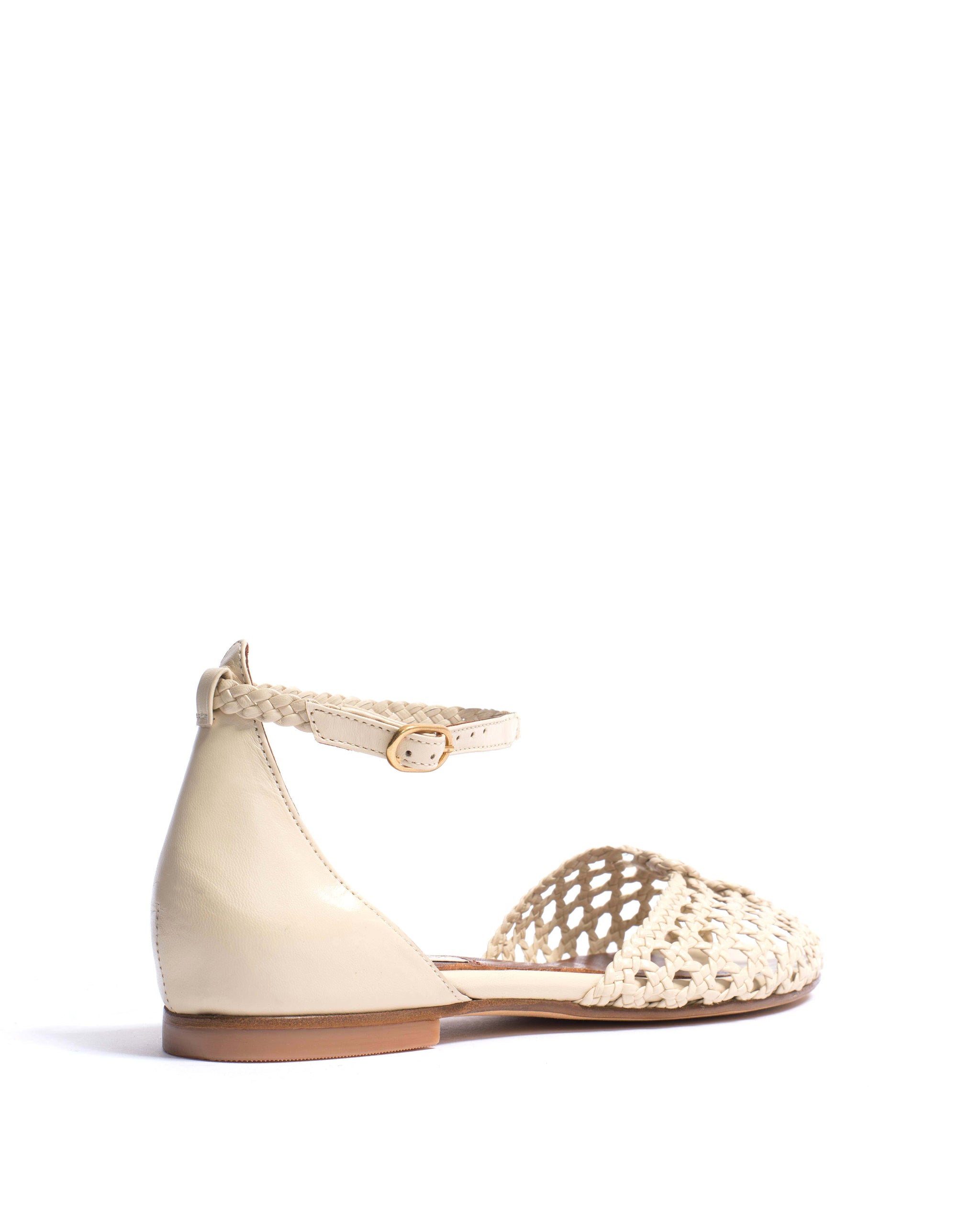 Lucy 10 Hand-braided leather White sand - Anonymous Copenhagen Flat sandals