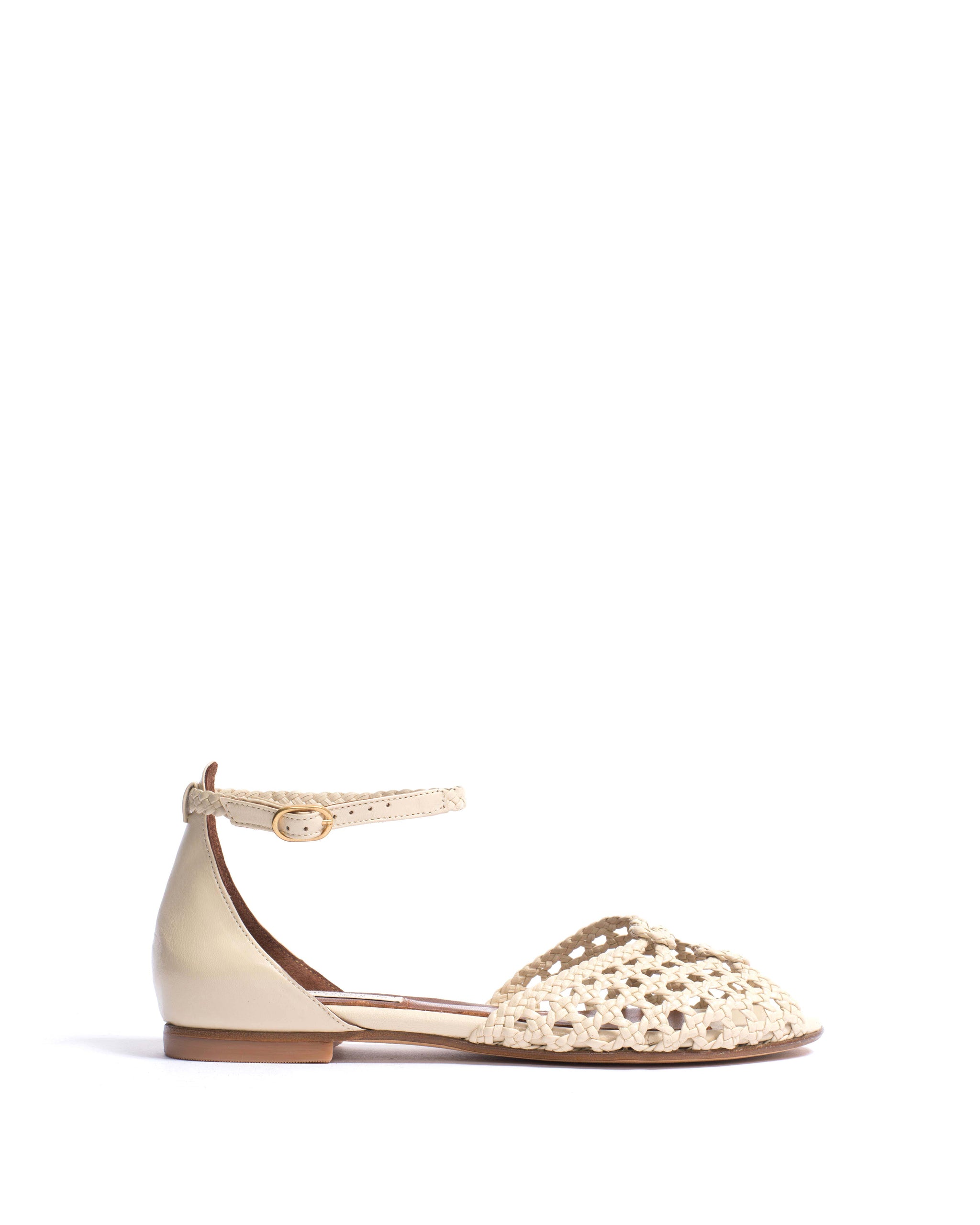 Lucy 10 Hand-braided leather White sand - Anonymous Copenhagen Flat sandals