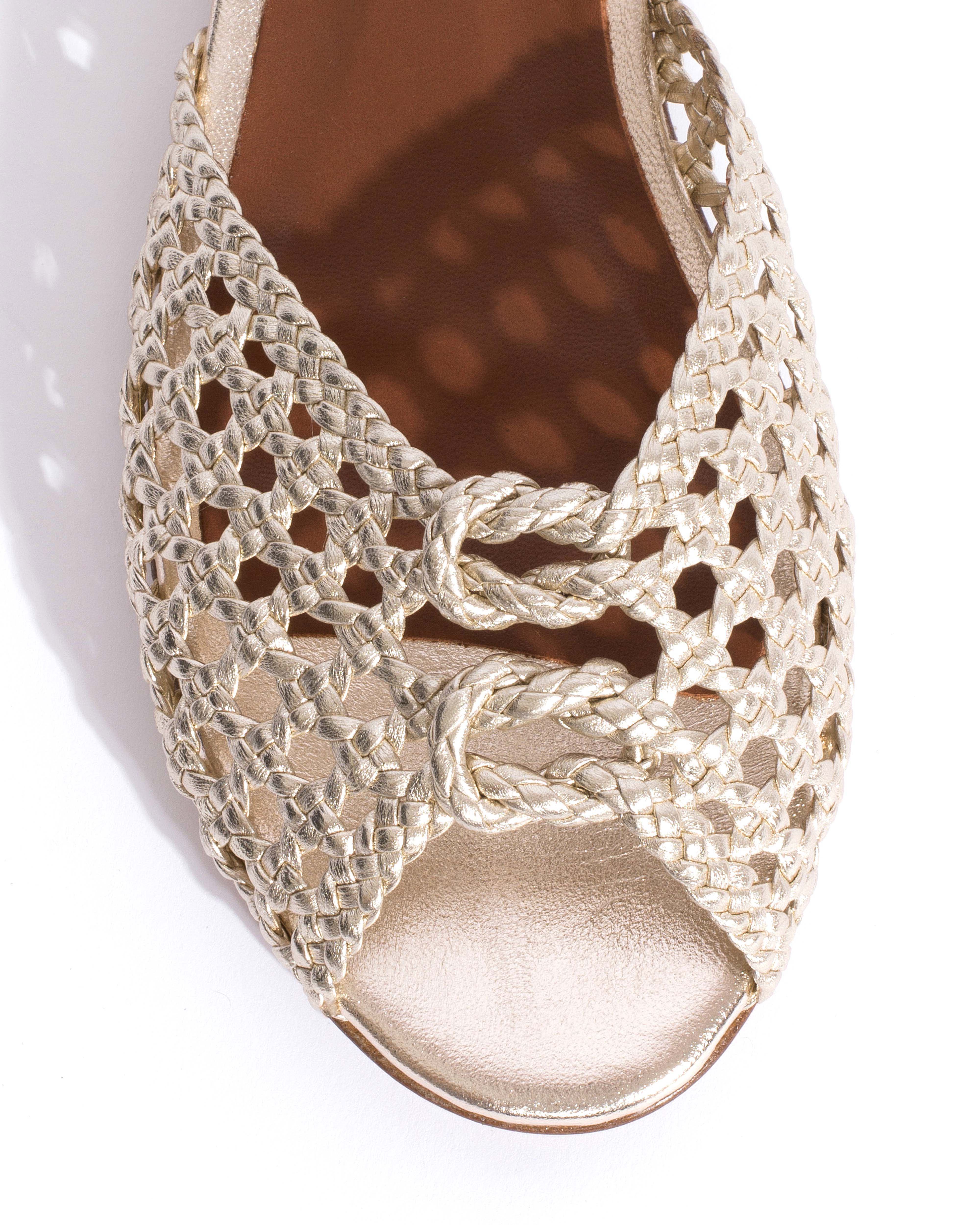 Lucy 10 hand-braided Hand-braided leather Champagne